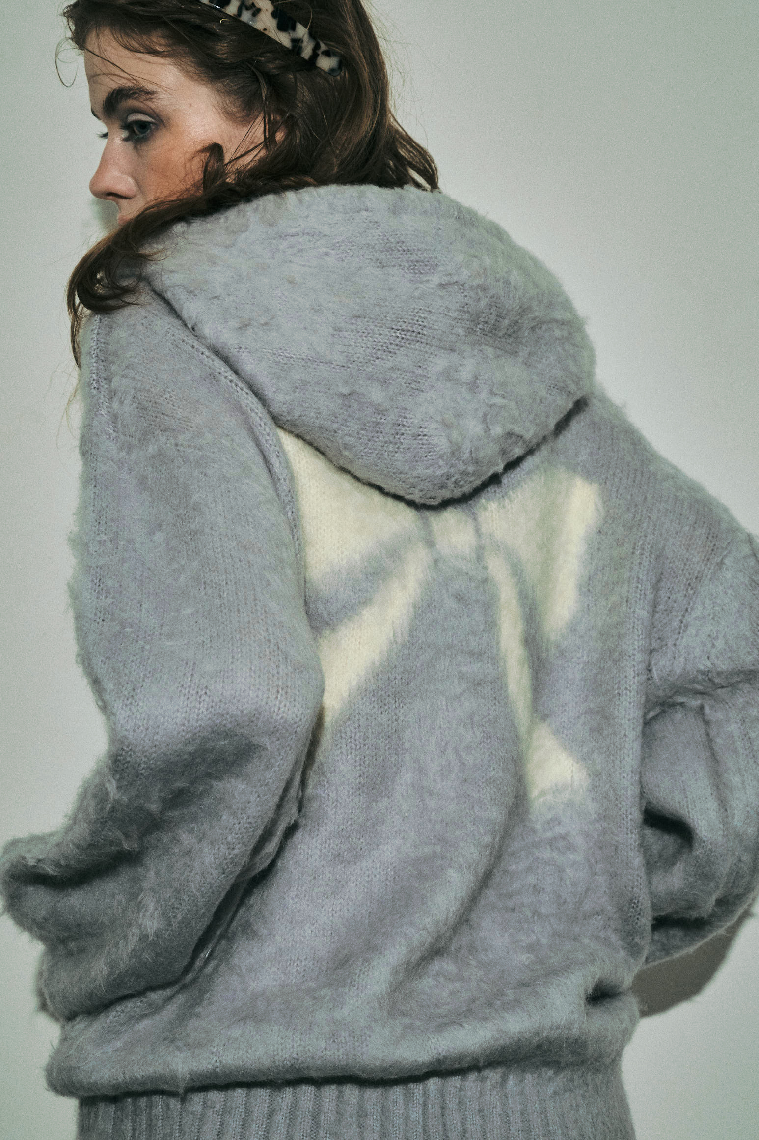 【HONEY MI HONEY】back ribbon knit hoodie