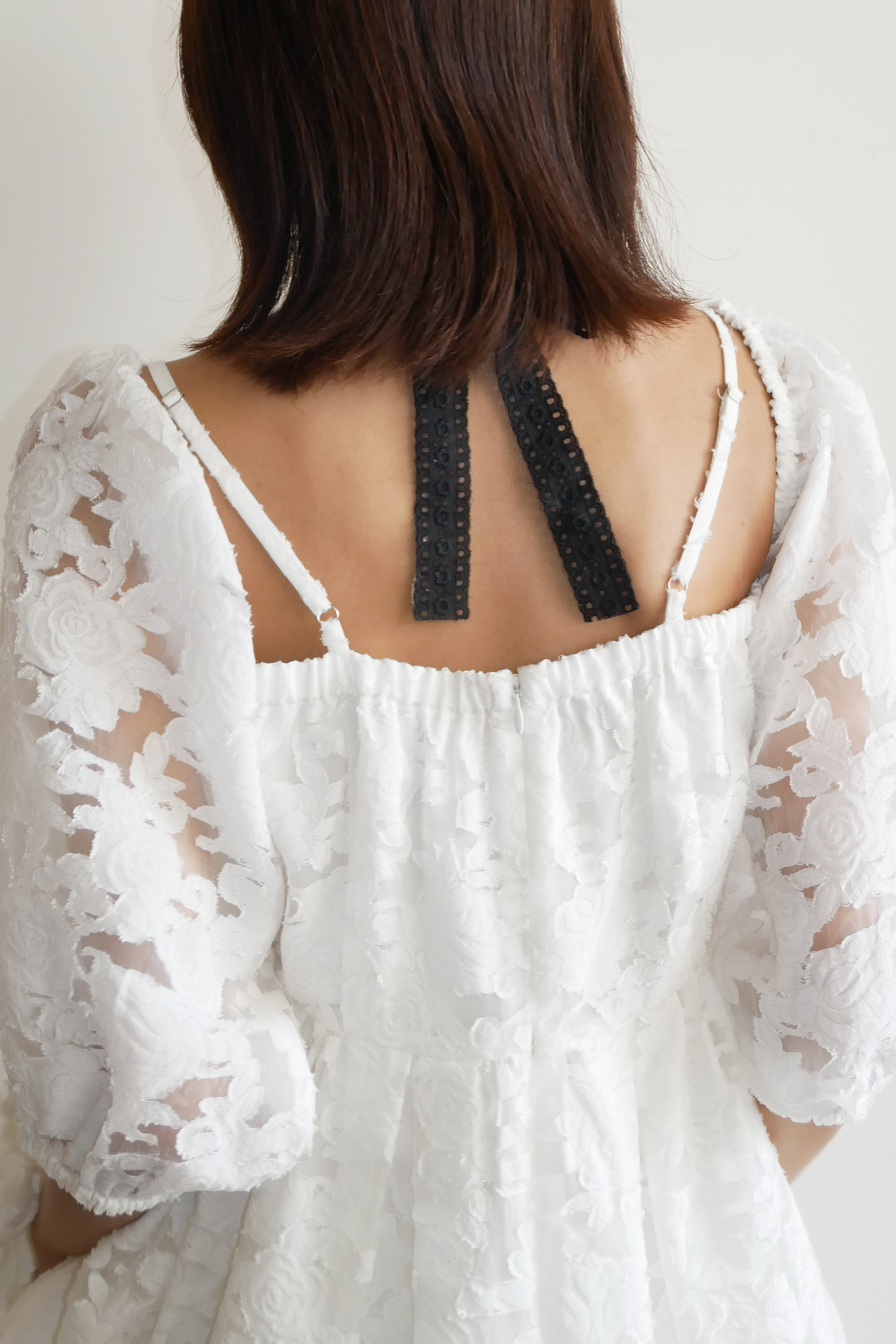rose jacquard puff tunic | HONEY MI HONEY