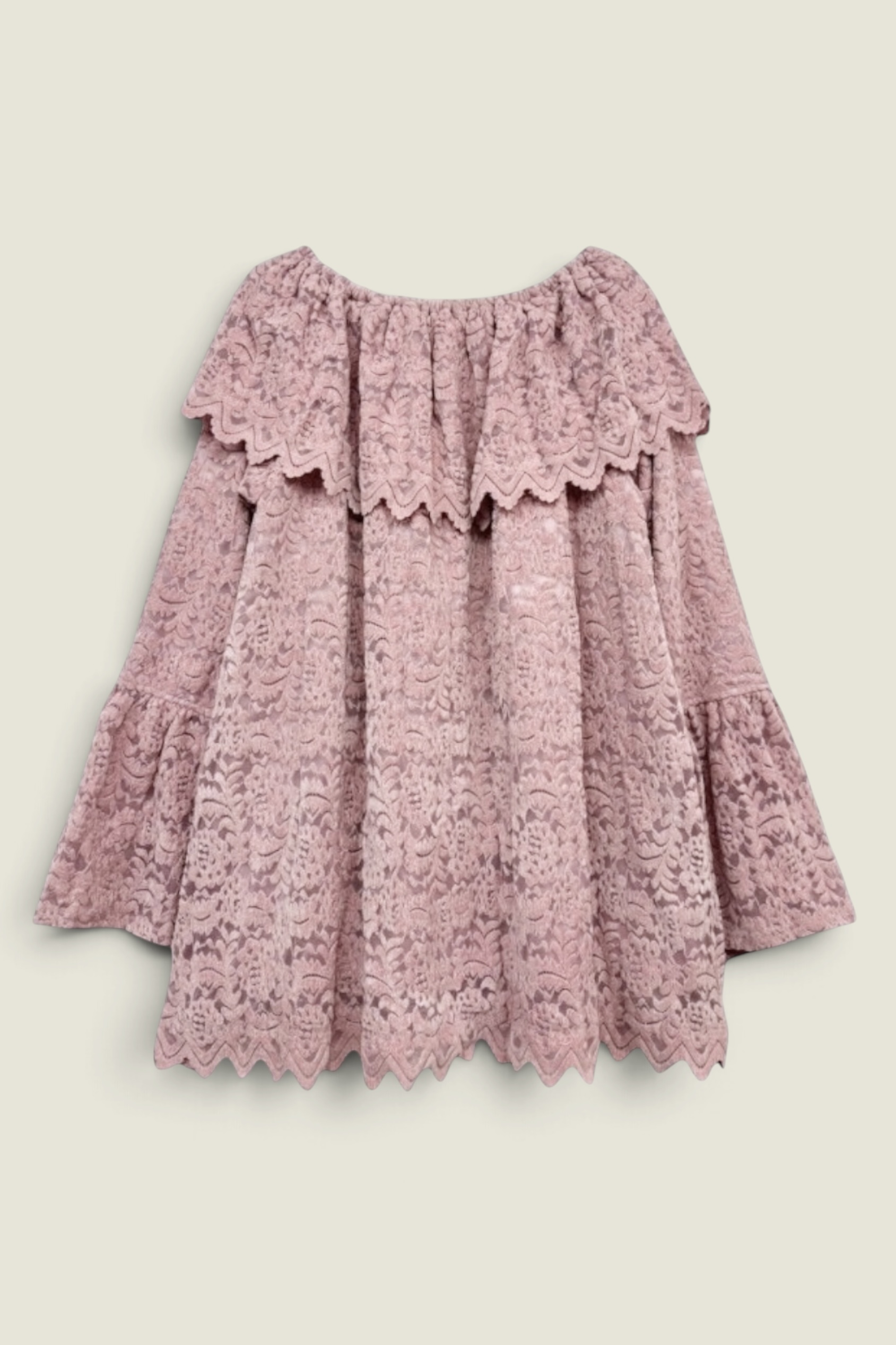 【HONEY MI HONEY】brush lace scallop tunic