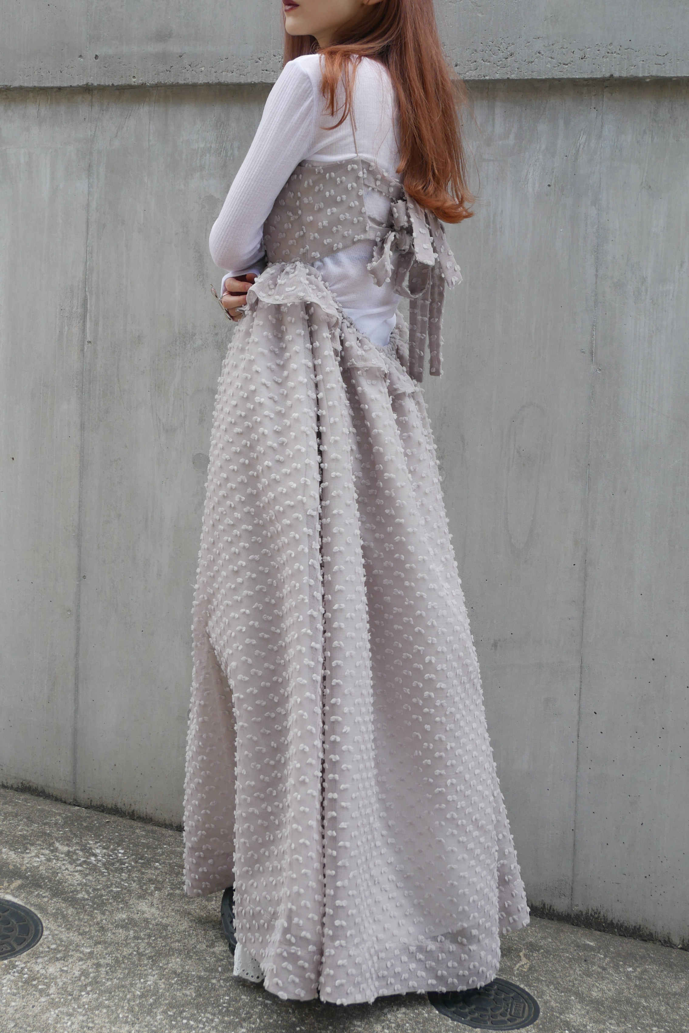ESPRIT｜dot voile ribbon long one-piece｜ドットボイルリボンロング 