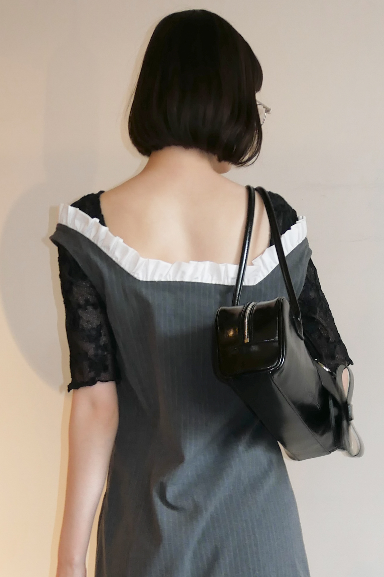 HONEY MI HONEY】molle embroidery lace short sleeve body suit HONEY