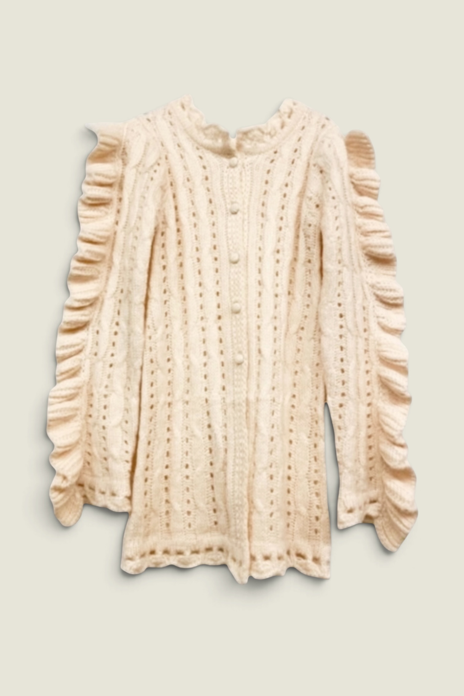 【HONEY MI HONEY】two-way frill knit long jacket
