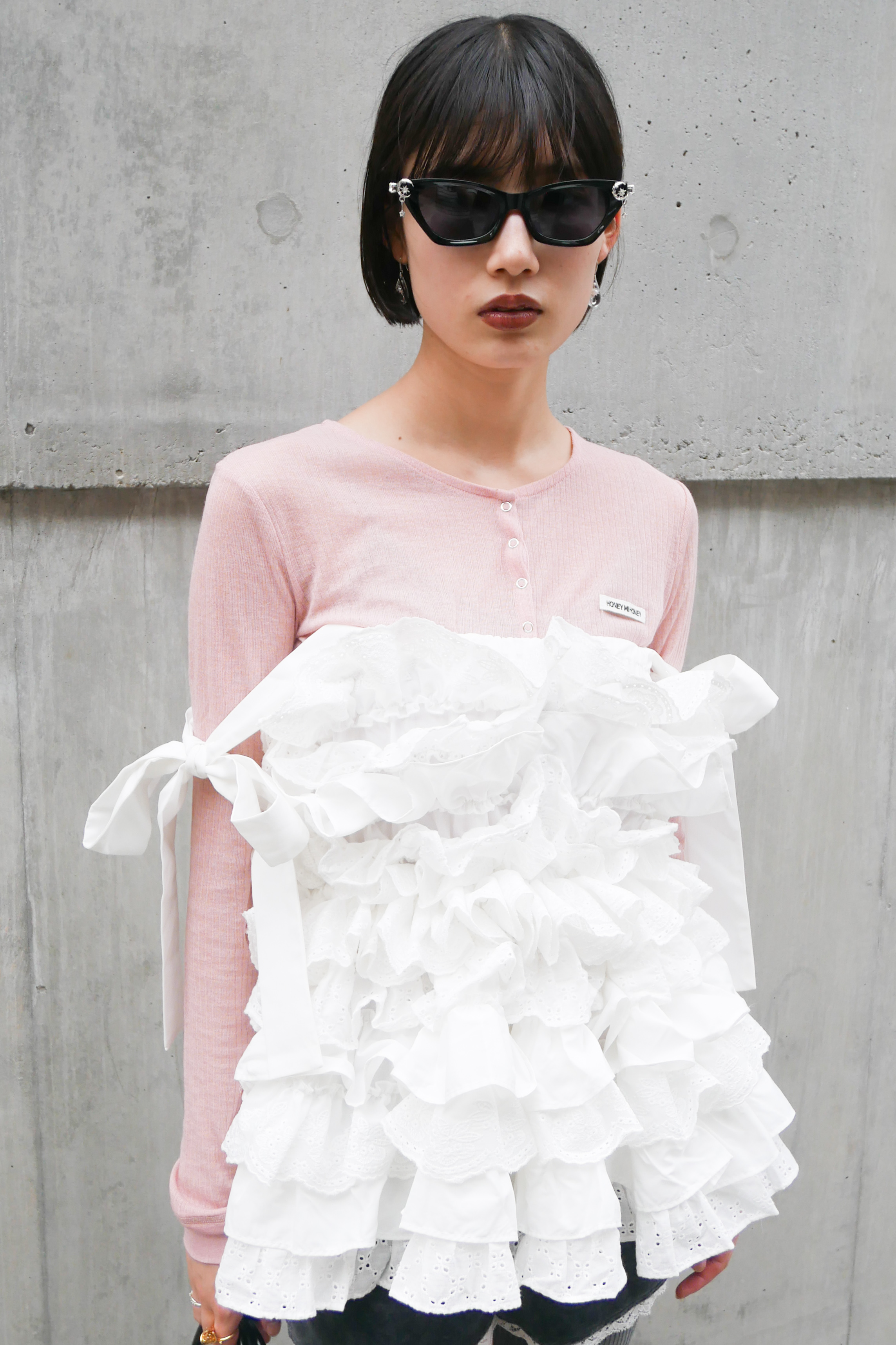 cotton lace tiered camisole | HONEY MI HONEY