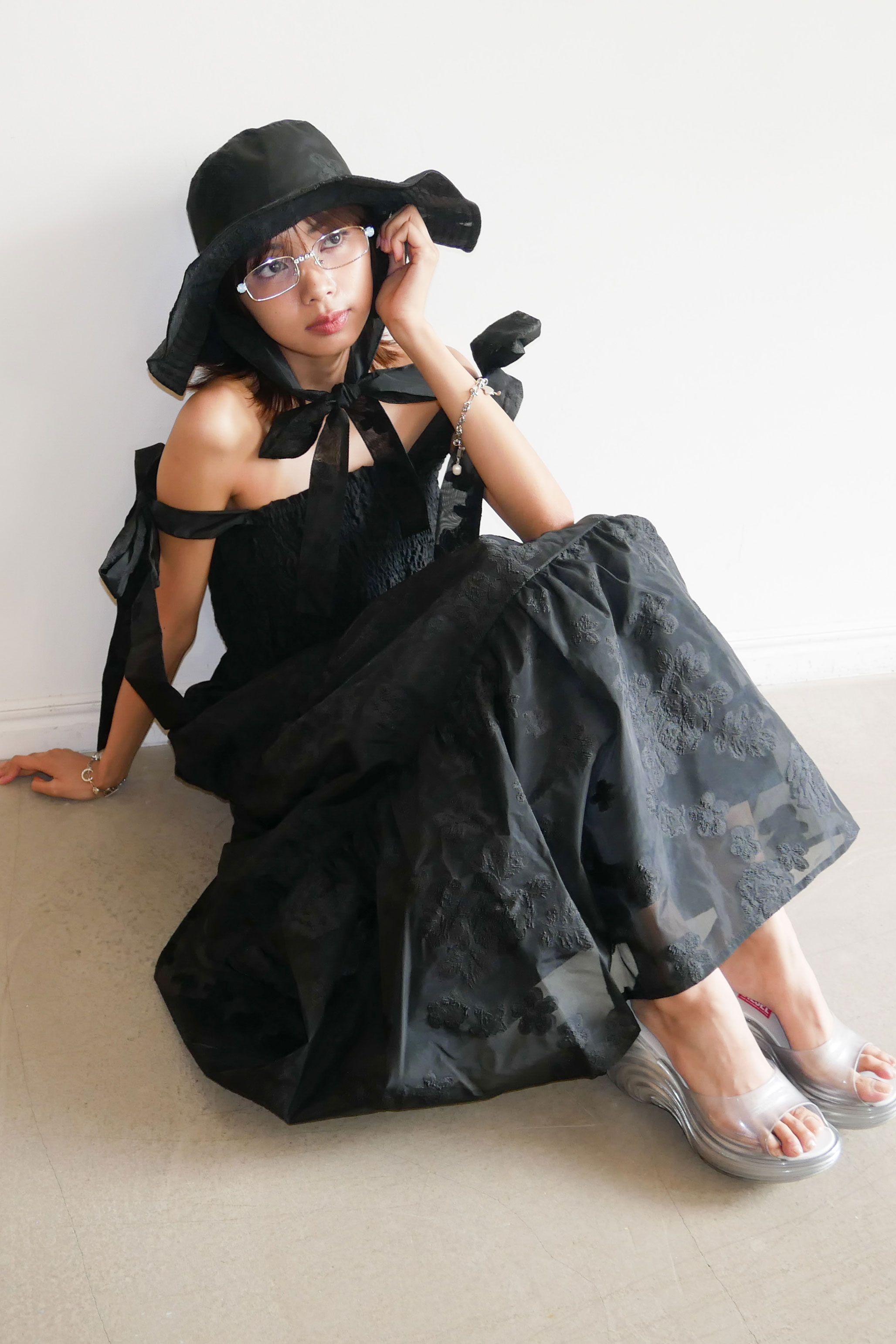 HONEY MI HONEY｜flower organdie frill ribbon hat｜フラワー