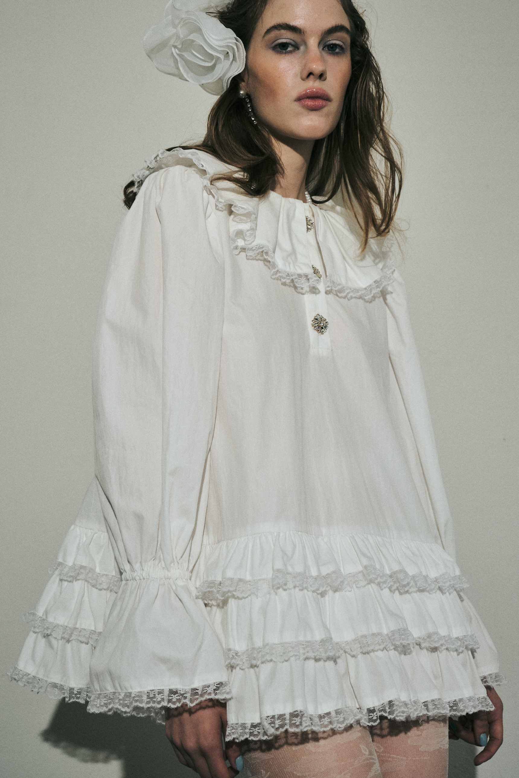 【HONEY MI HONEY】bijou button tunic one-piece