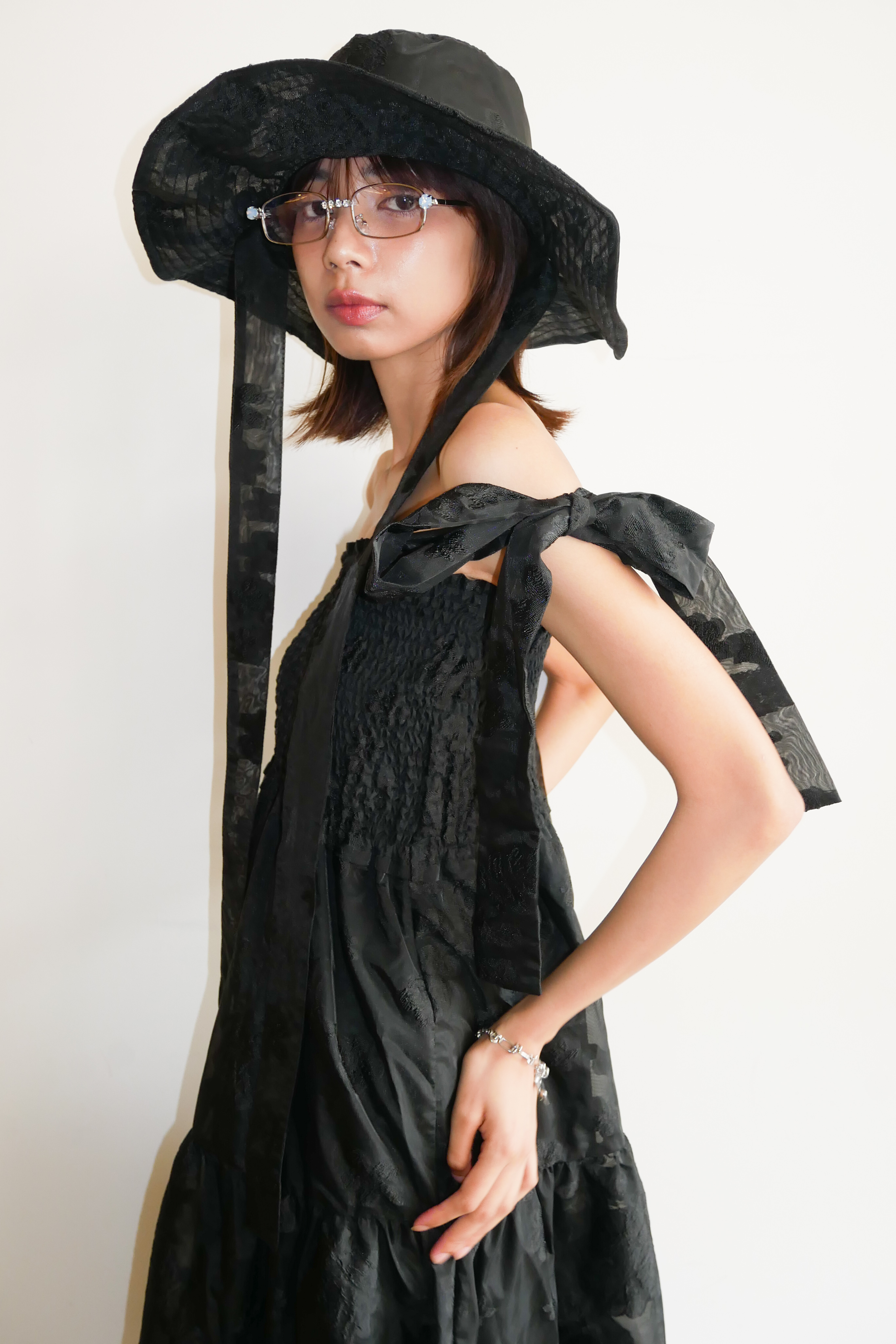 flower organdie tiered long one-piece | HONEY MI HONEY
