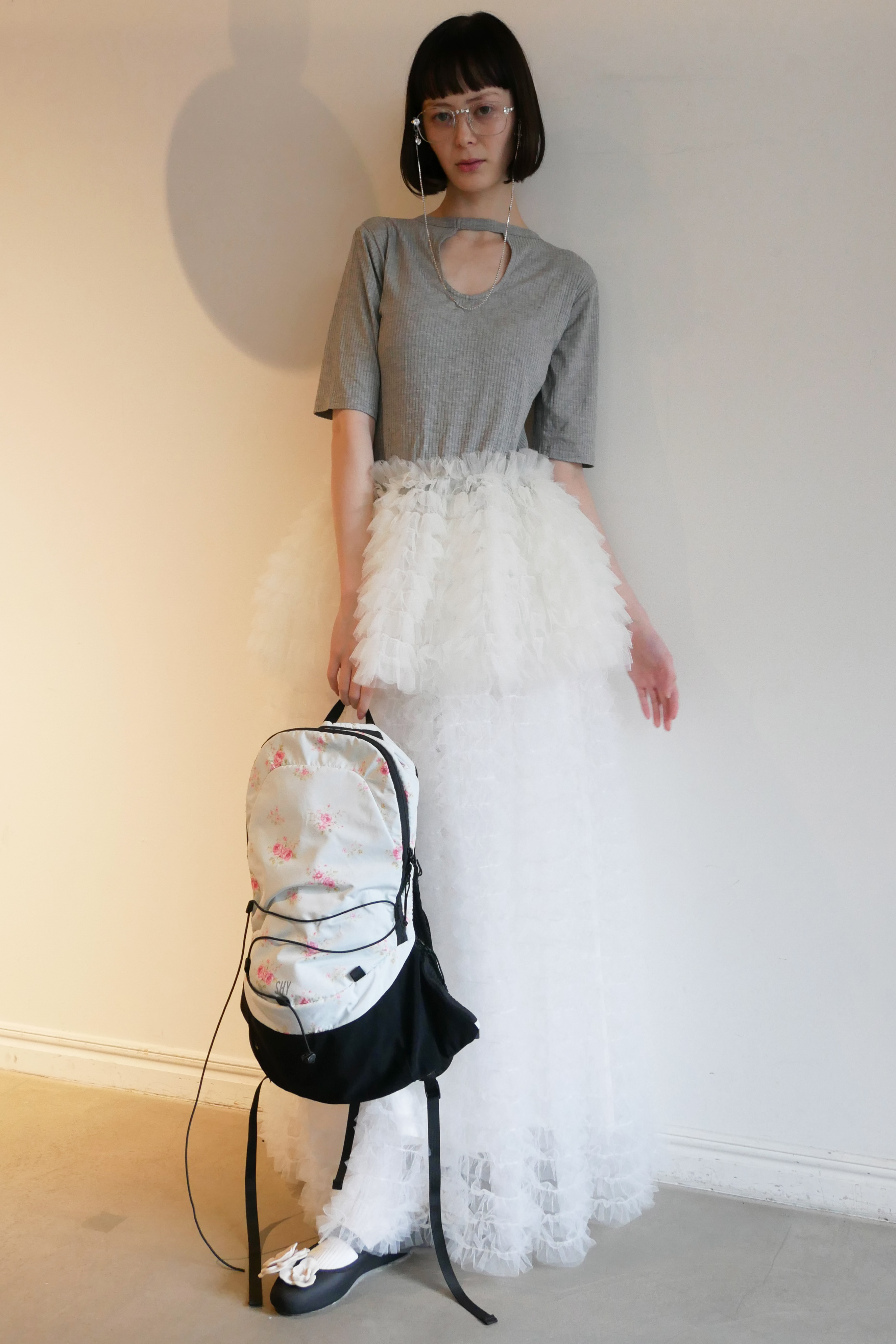 tulle peplum rib cutsew | HONEY MI HONEY