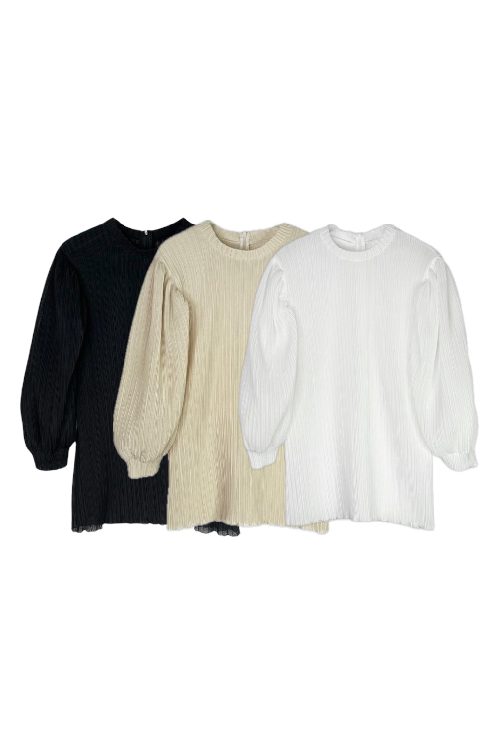 【MAISON ELLIE】pleats puff sleeve tops
