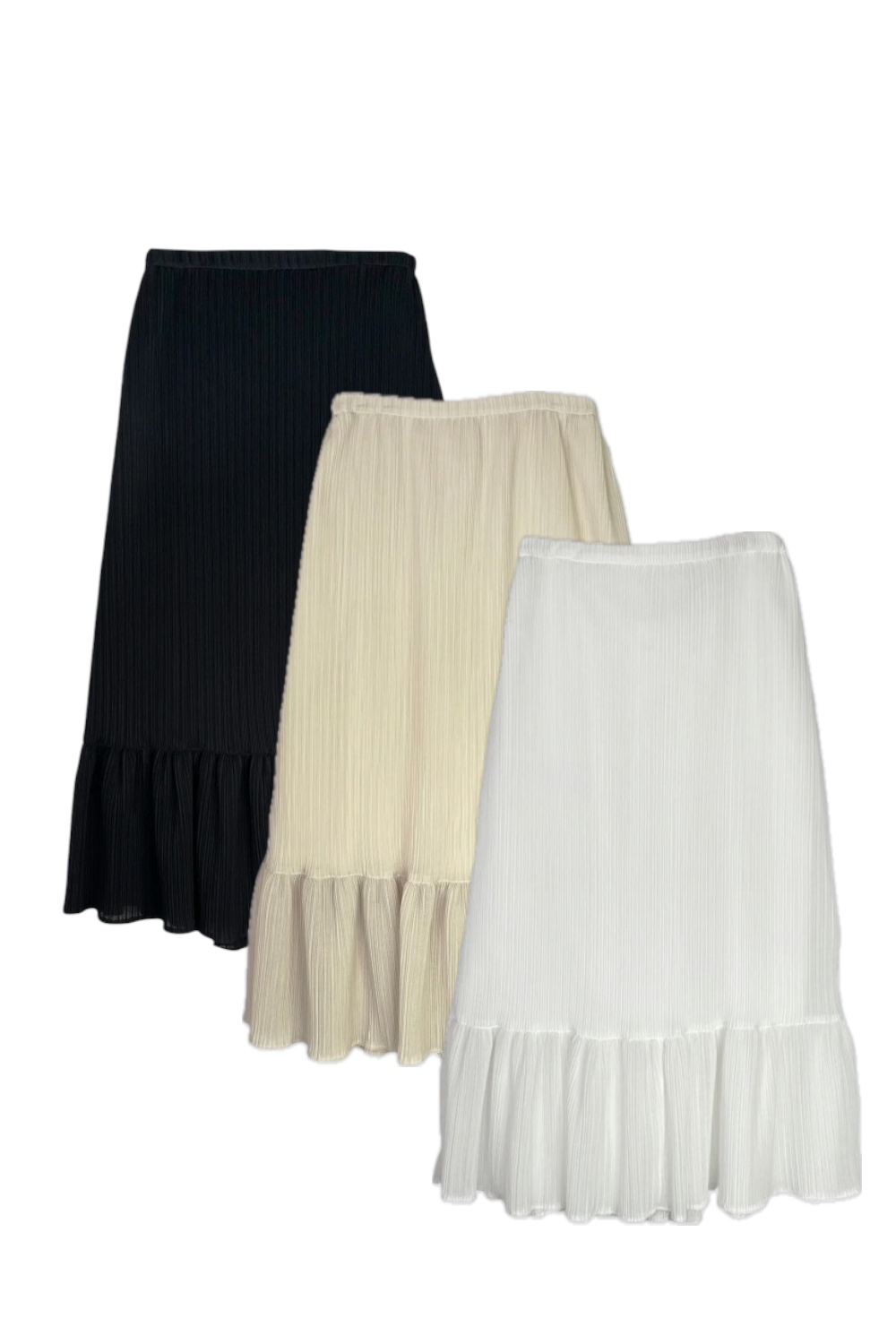 【MAISON ELLIE】pleats tiered skirt