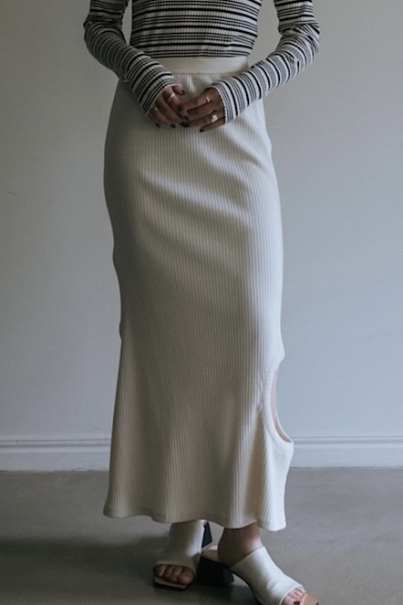 【MAISON ELLIE】circle cut rib mermaid skirt