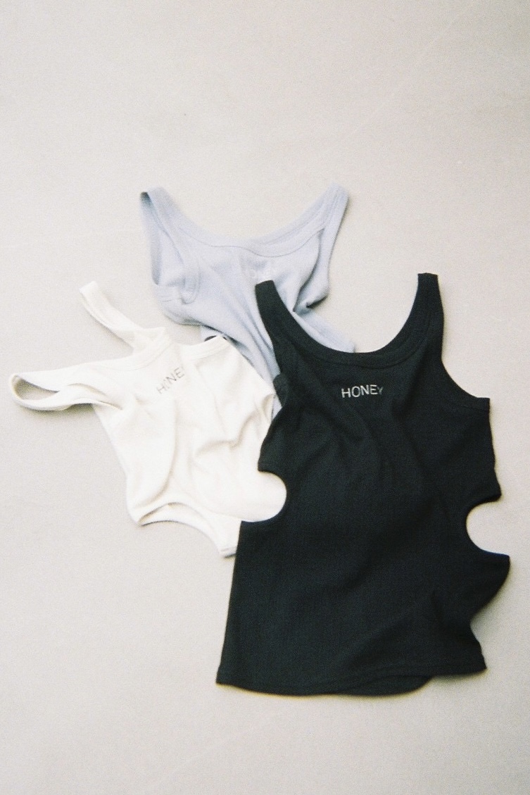 【HONEY MI HONEY】logo rib tank top