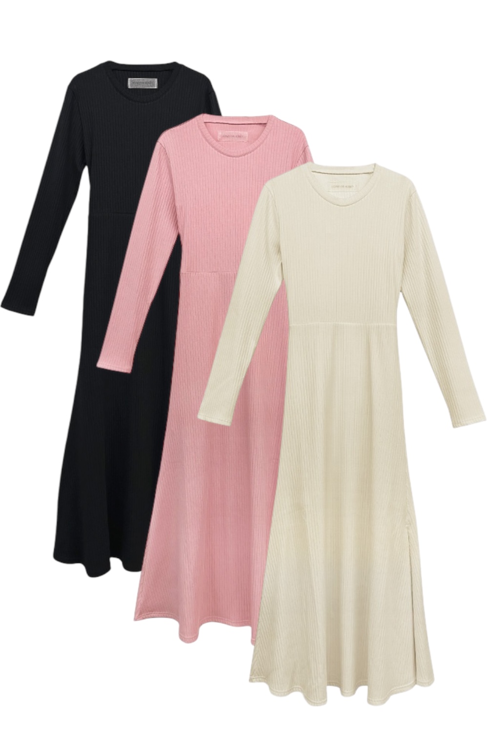 back open rib long one-piece