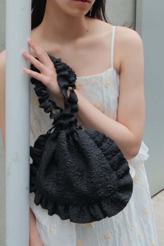 【HONEY MI HONEY】organdy frill sheer bag
