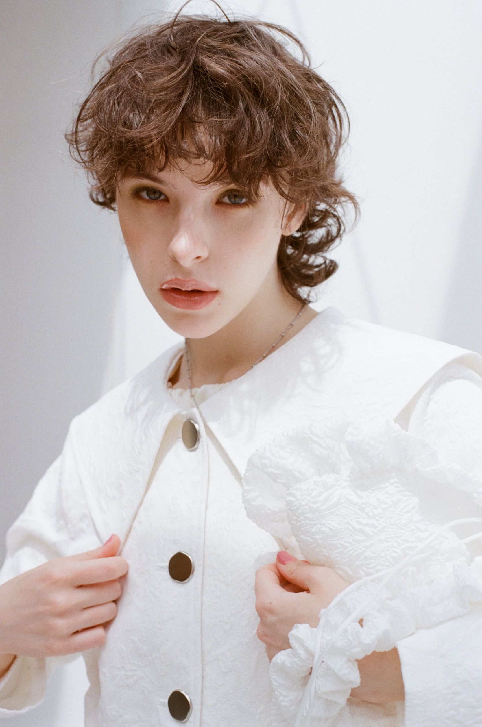 sailor collar lace up jacquard jacket