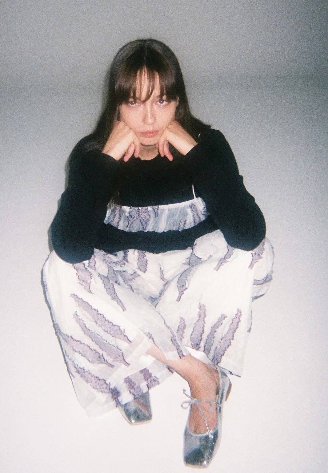 leaf pattern wide pants