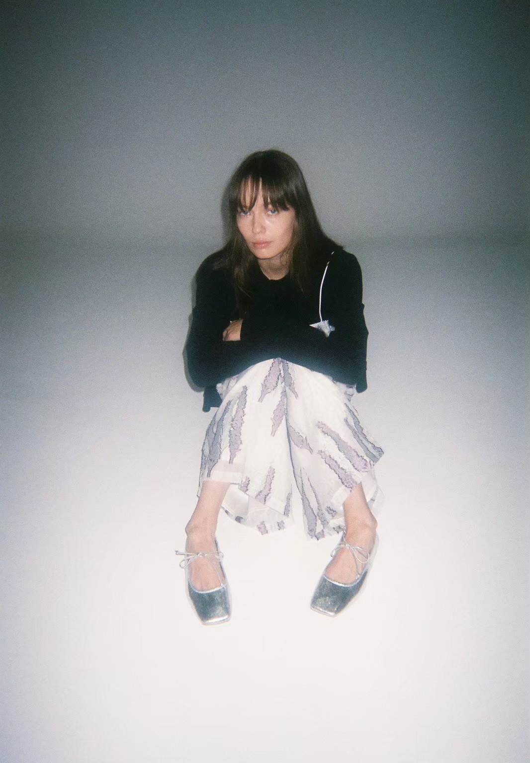 leaf pattern wide pants