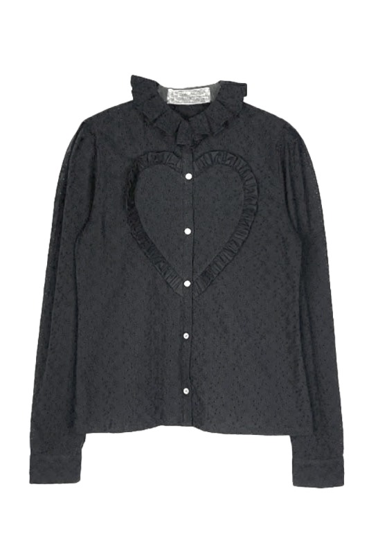 【HONEY MI HONEY】cotton lace heart blouse