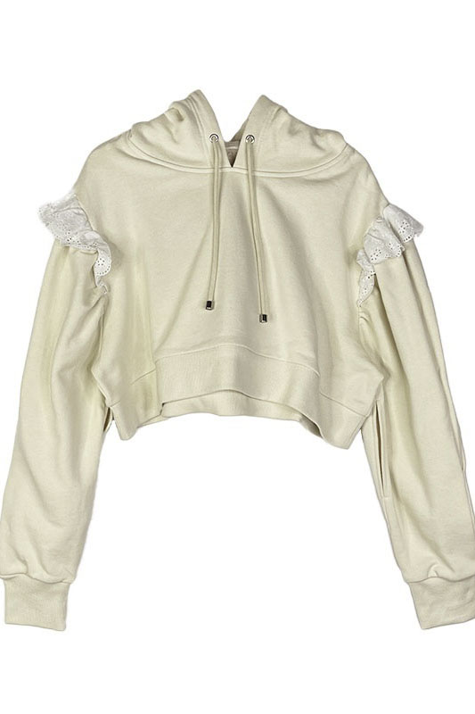 【HONEY MI HONEY】lace frill puff sleeve hoodie