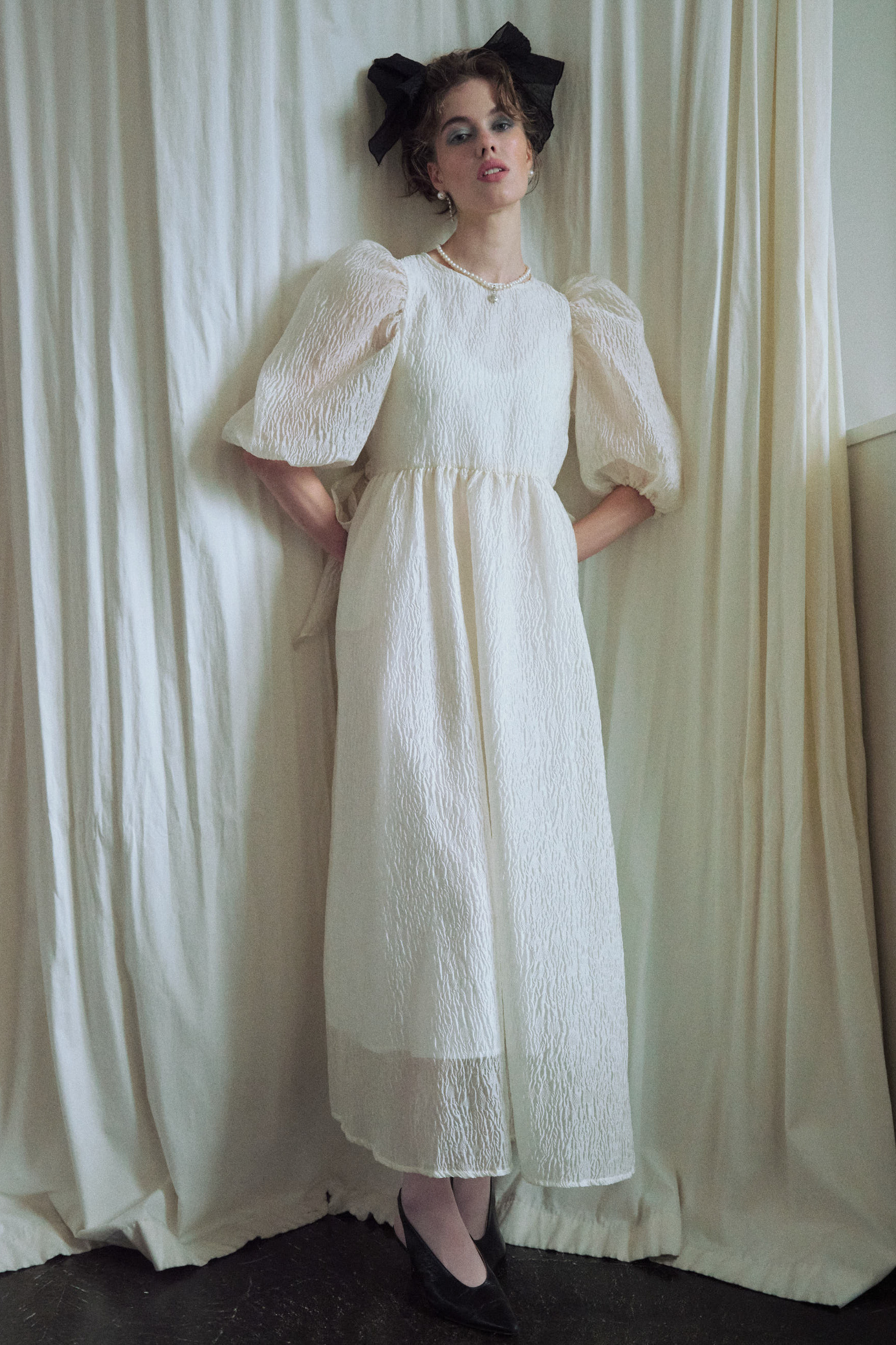 ESPRIT】multi fit airy jacquard ribbon one-piece HONEY.MALL