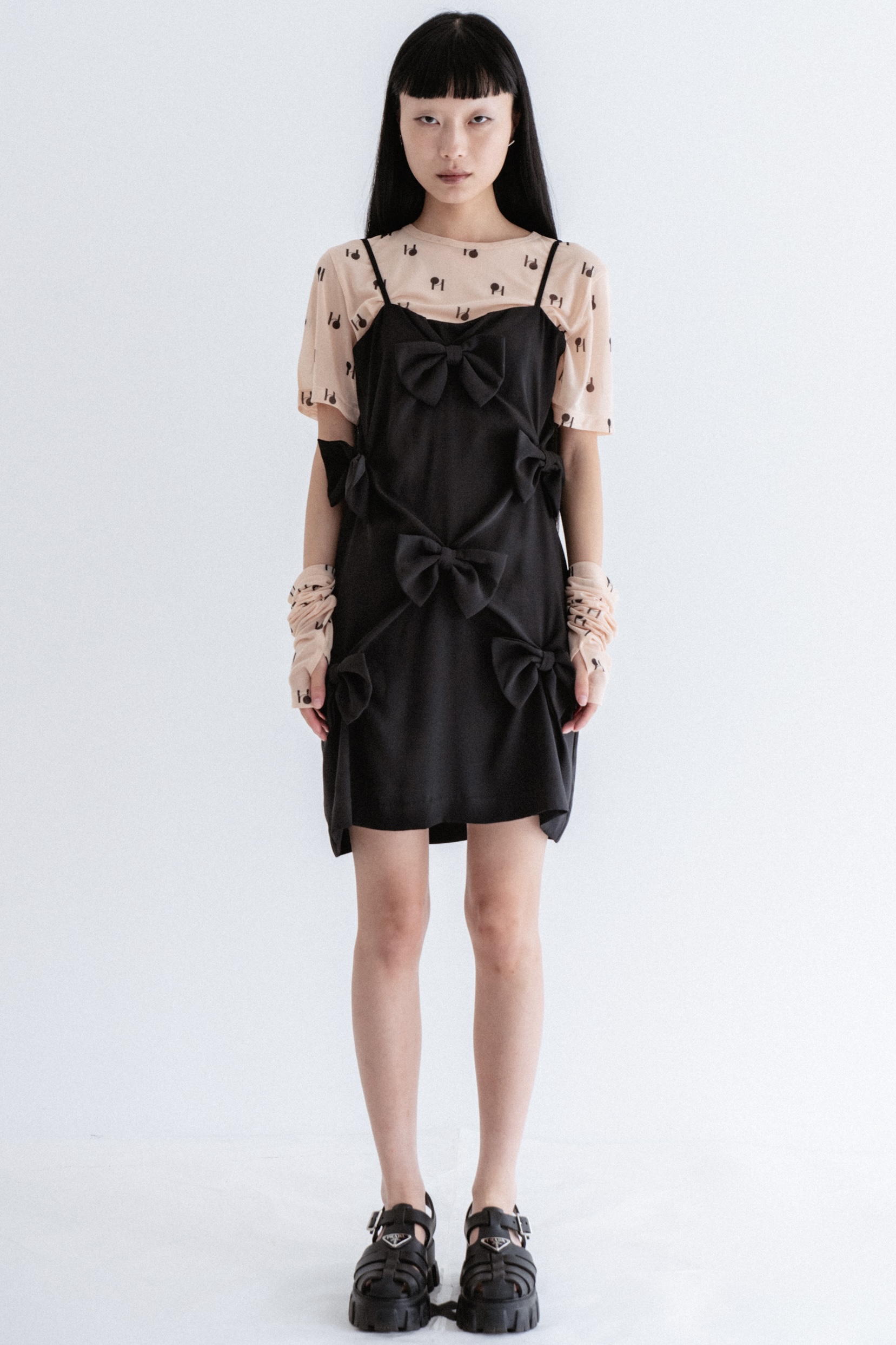 HoneymiHoney 新品未使用 ブラウスワンピ ハニーミーハニー セール】flower jacquard tunic one-piece（ワンピース）｜HONEY