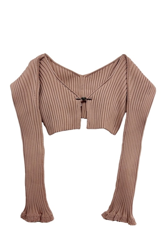 【HONEY MI HONEY】heart charm cropped cardigan