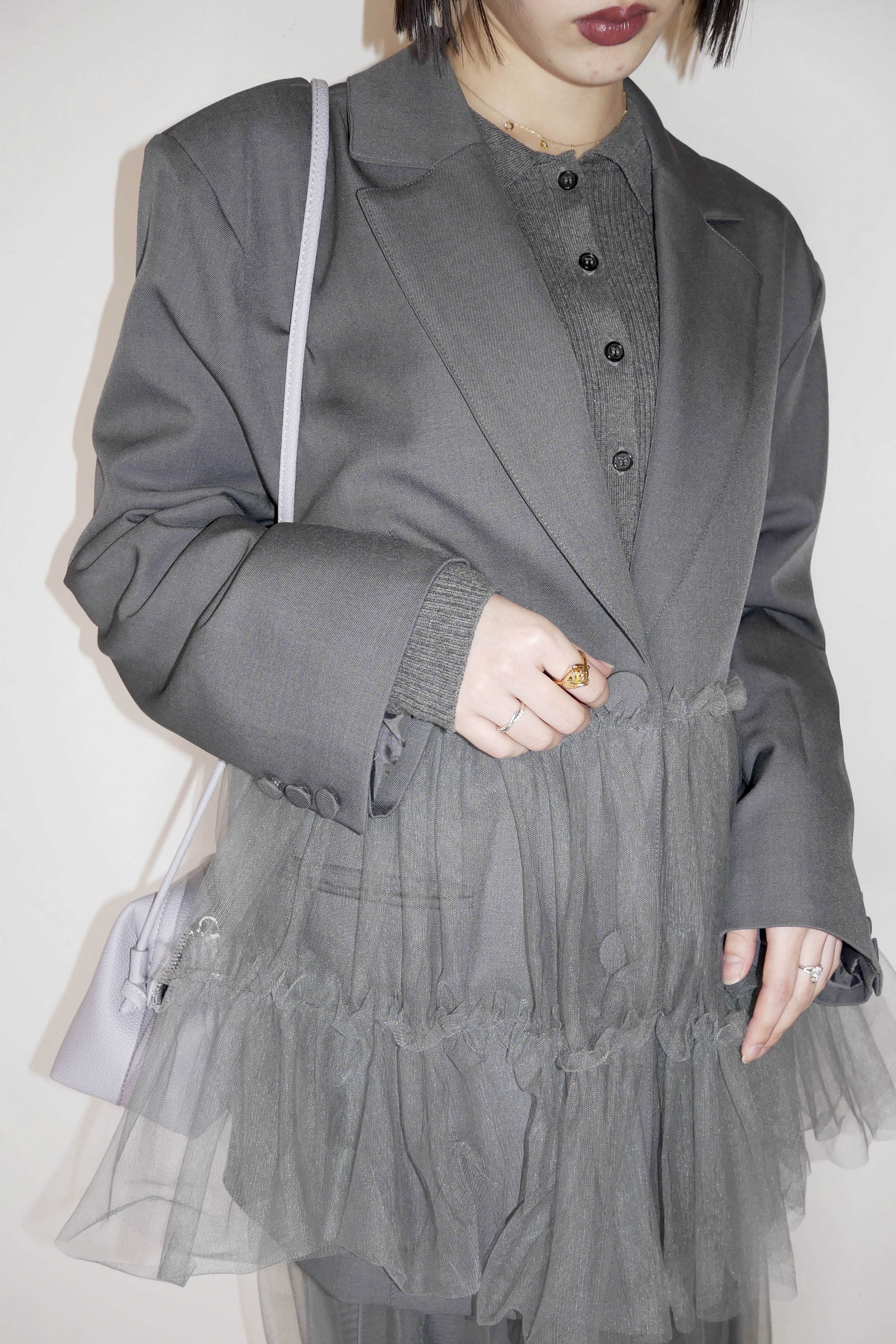 HONEY MI HONEY｜tulle peplum jacket