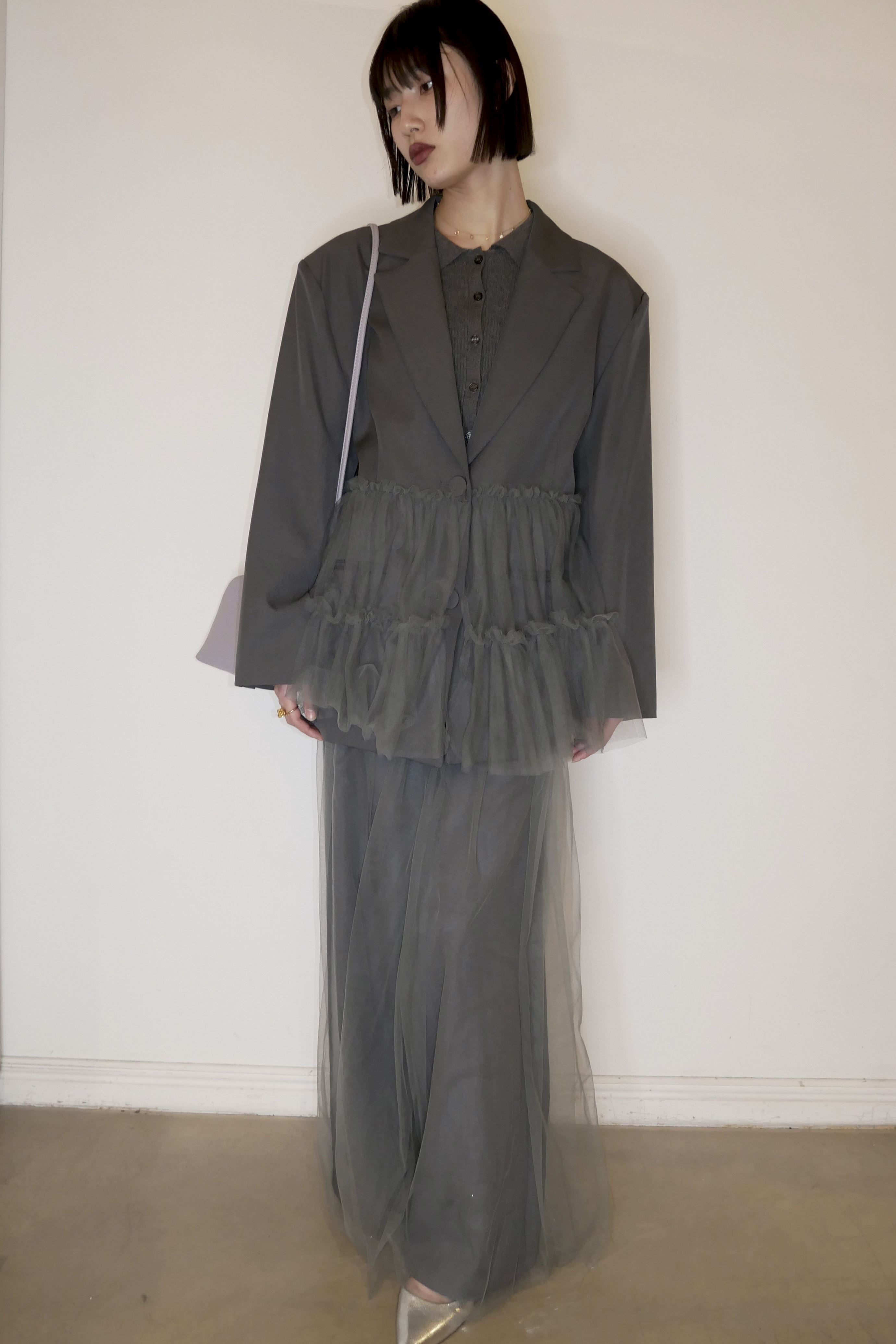 HONEY MI HONEY｜tulle peplum jacket