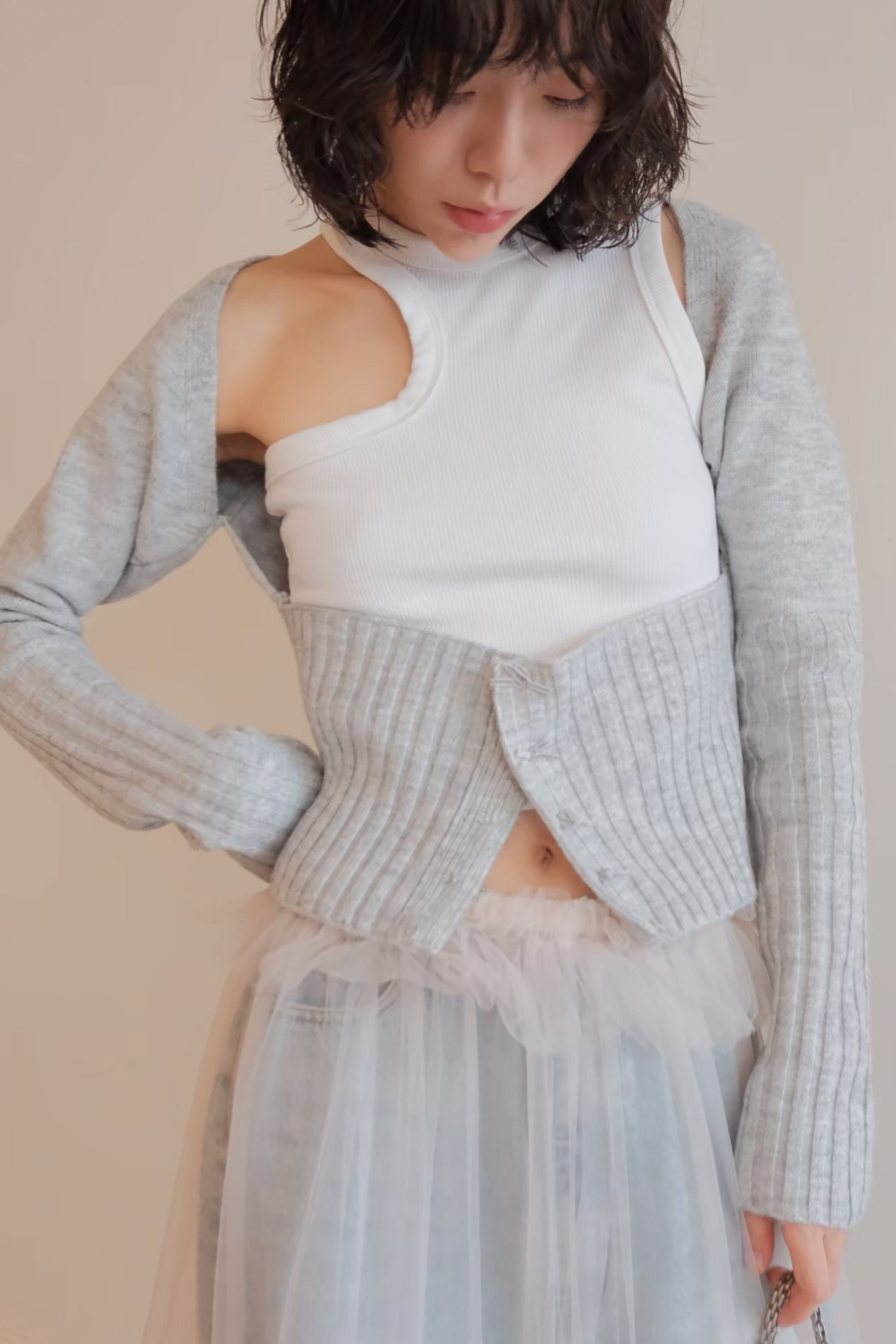 【HONEY MI HONEY】bolero corset cardigan