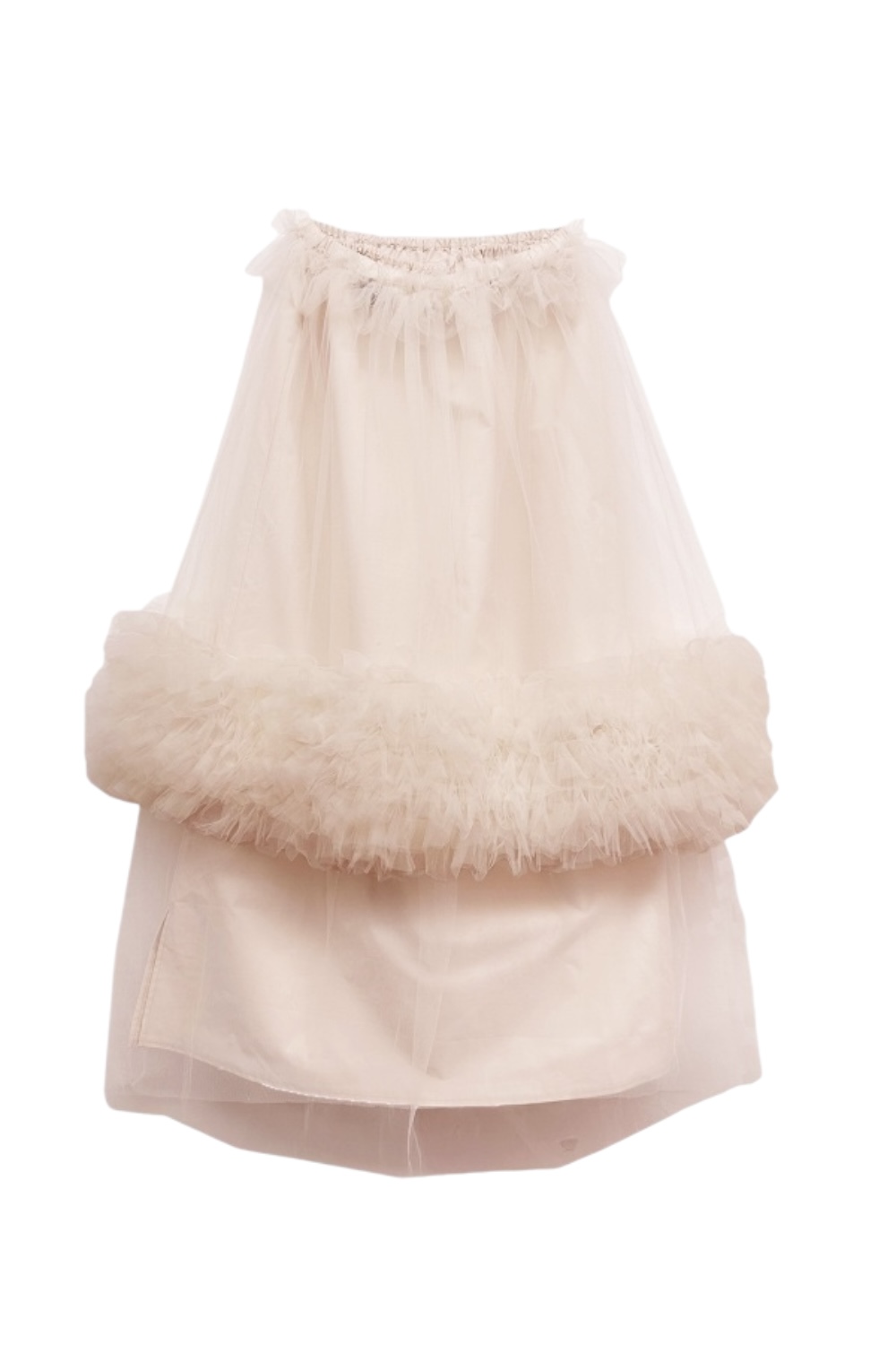 tulle point tiered long skirt
