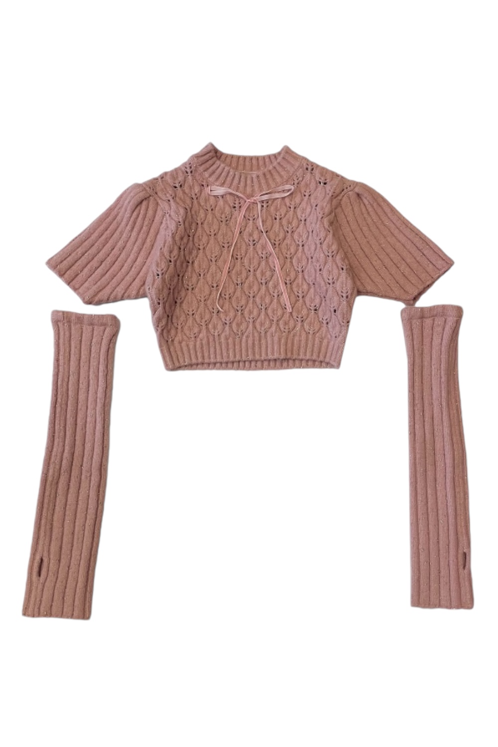 【HONEY MI HONEY】jacquard two-way ribbon knit