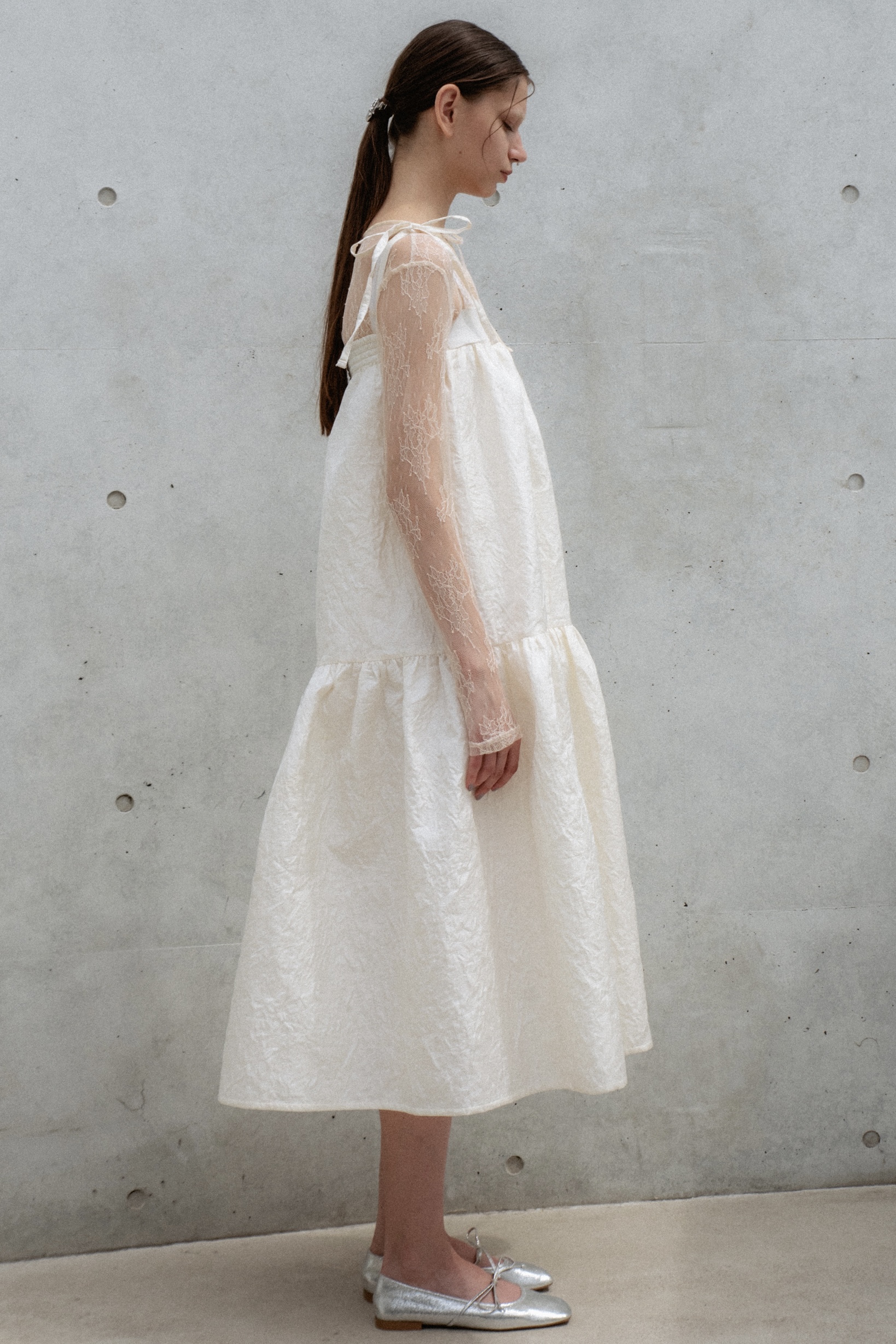 two-way jacquard tiered one-piece