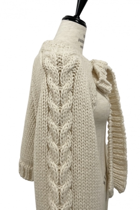 cable knit ribbon bolero