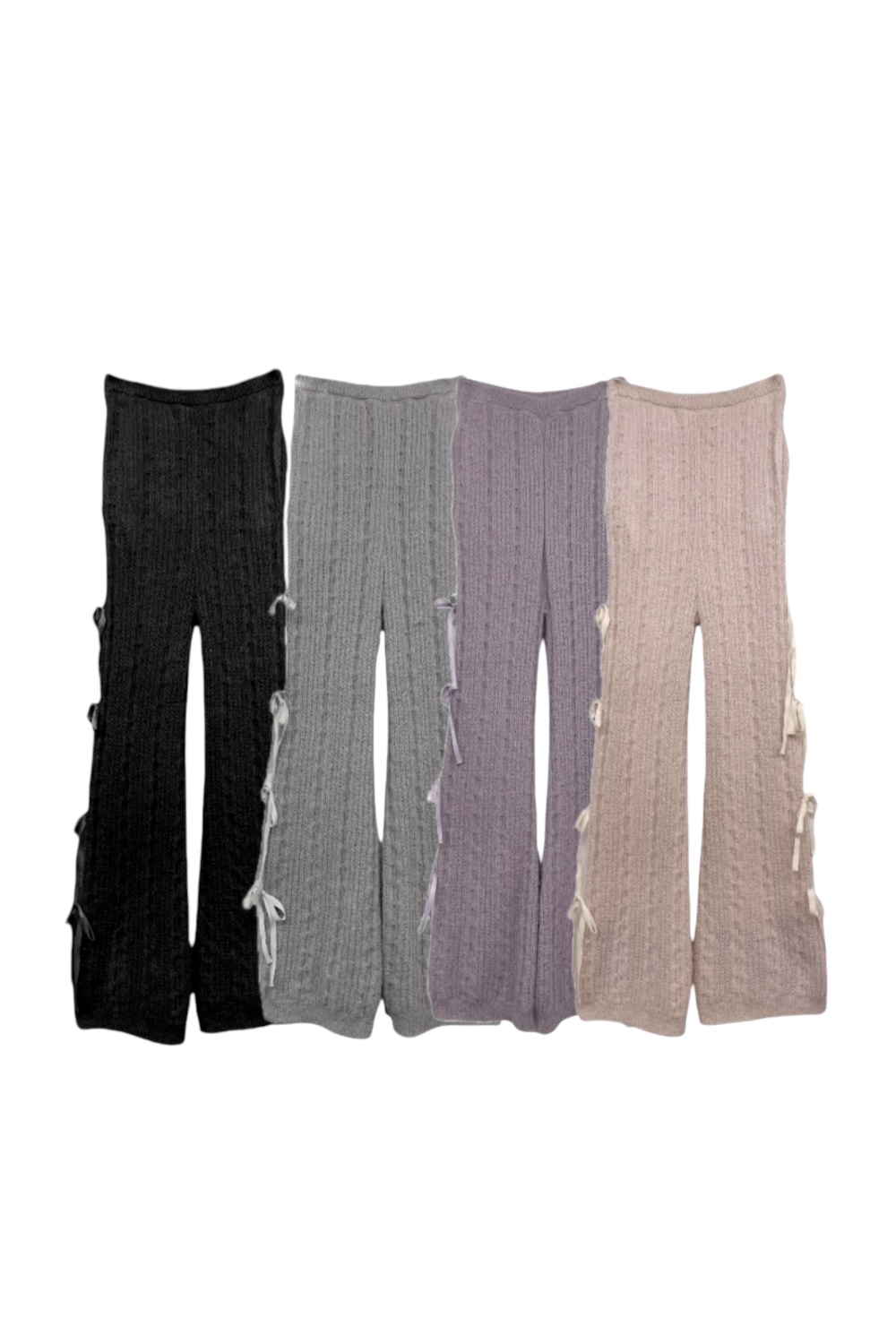 【HONEY MI HONEY】ribbon knit wide pants