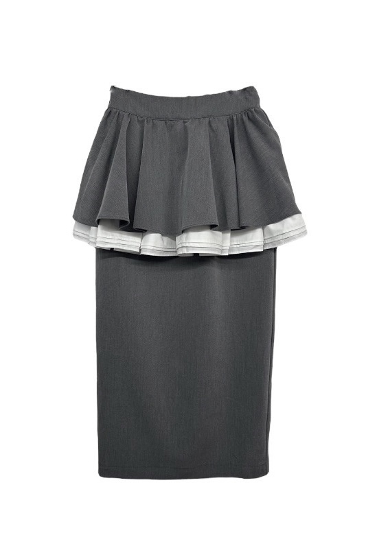 peplum frill tight skirt