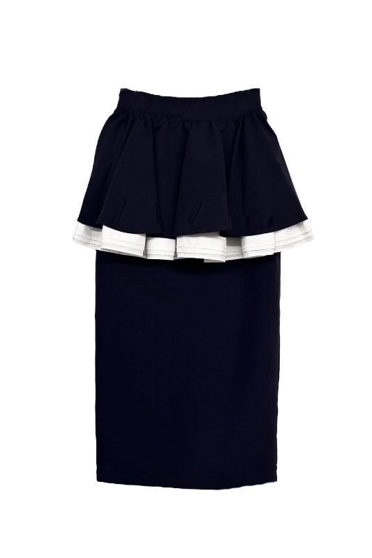 peplum frill tight skirt