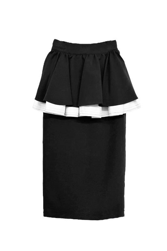 peplum frill tight skirt