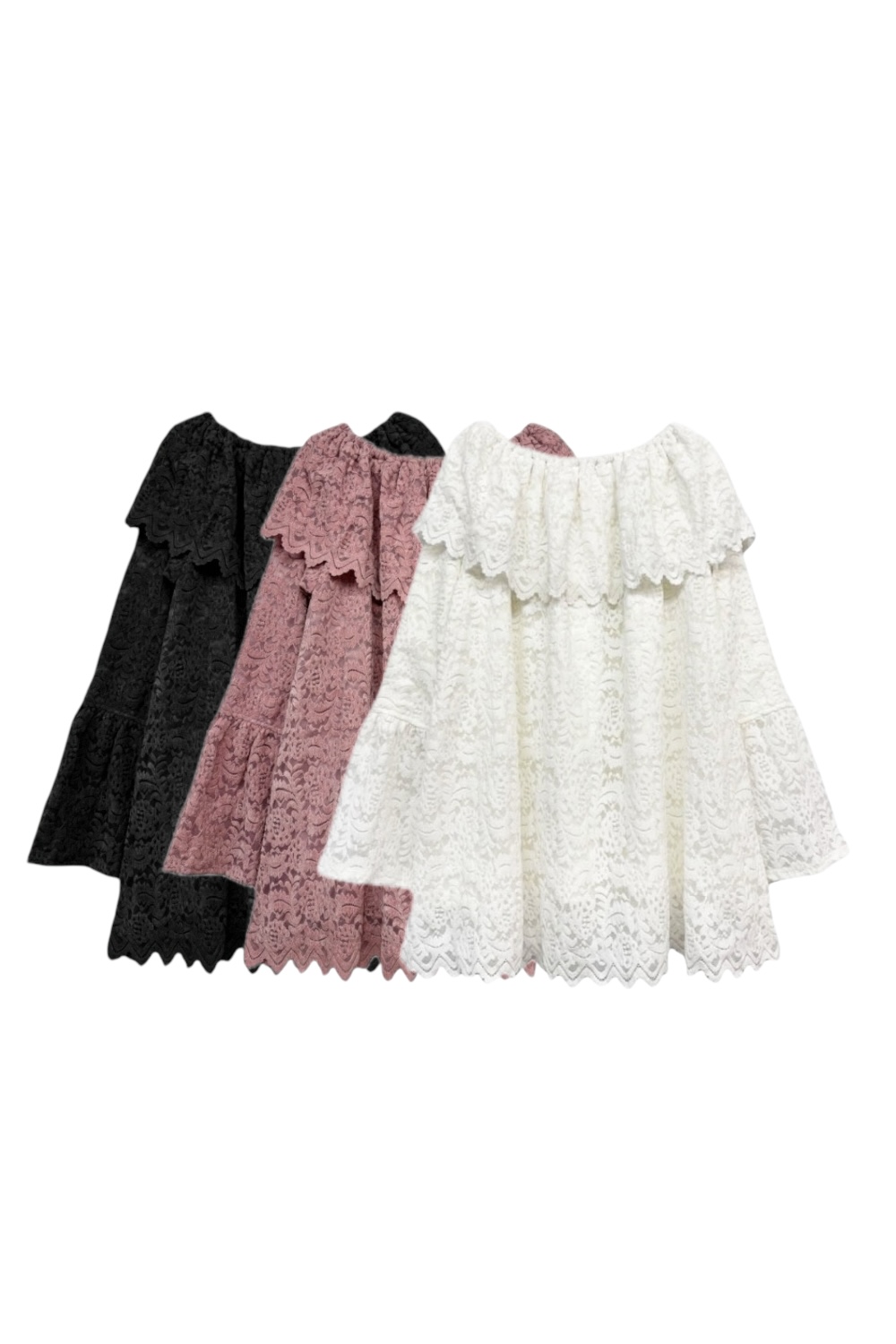 【HONEY MI HONEY】brush lace scallop tunic