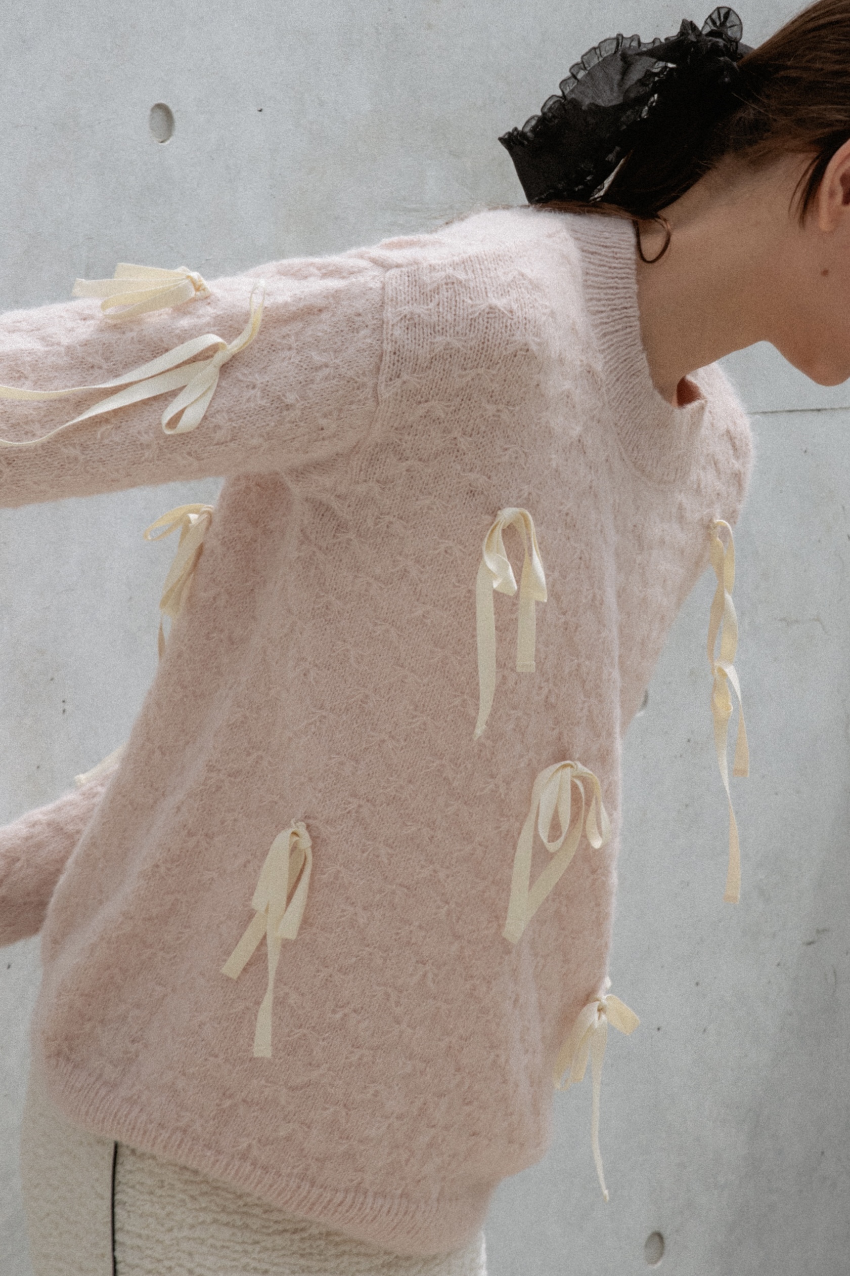 ribbon A line knit tops