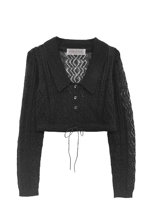 【HONEY MI HONEY】knit polo tops