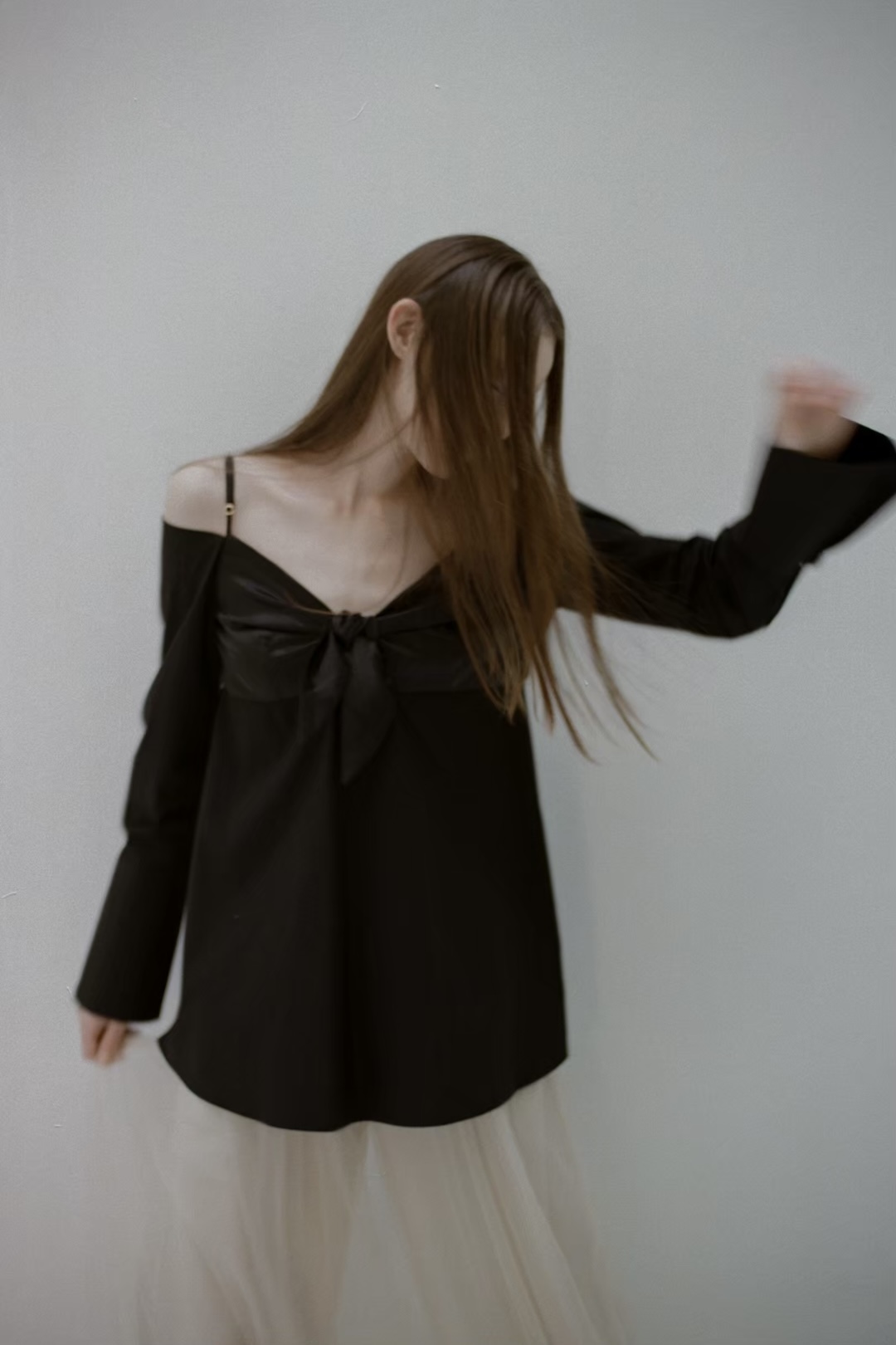 Honey mi Honey リボンブラウス off shoulder ribbon blouse