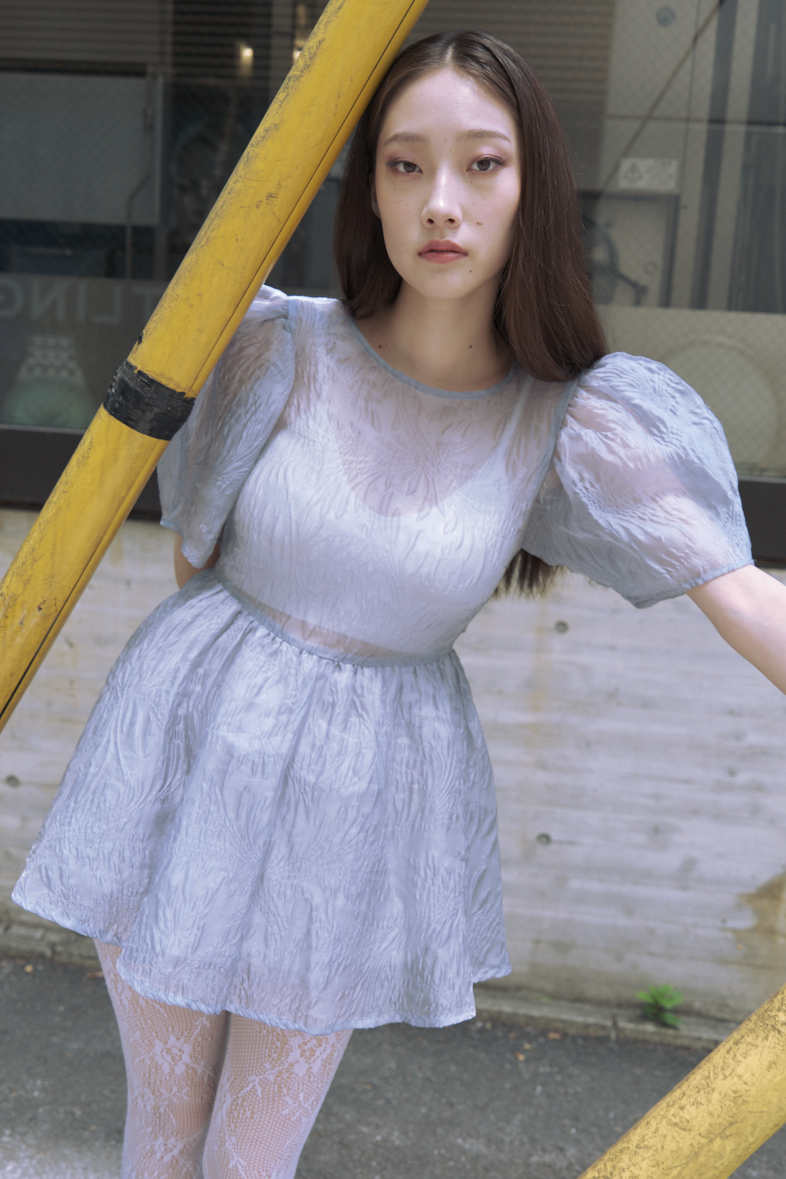 HONEY MI HONEY｜jacquard puff sleeve tunic