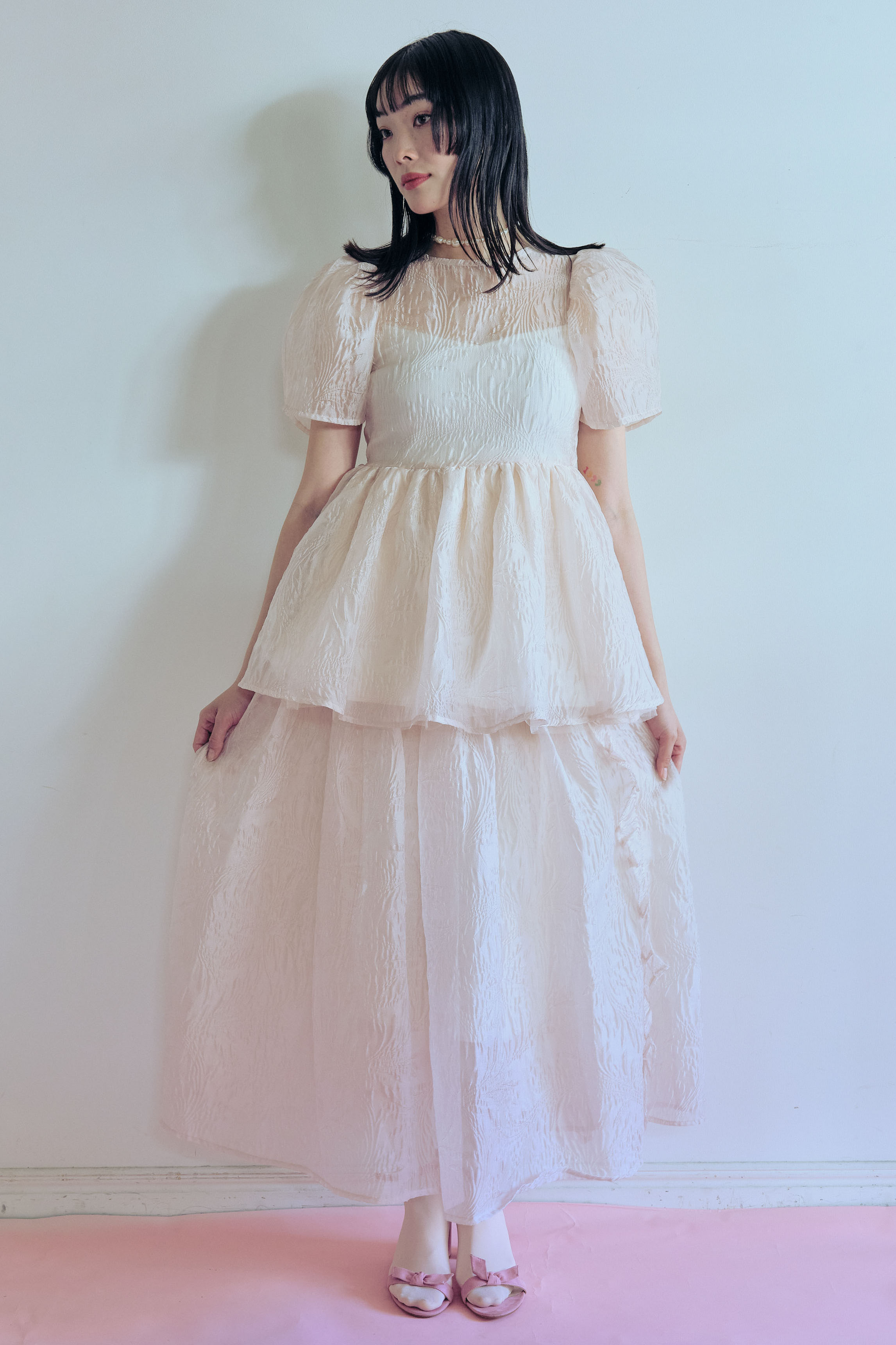 honey mi honey チュニック HONEY MI HONEY｜jacquard puff sleeve tunic