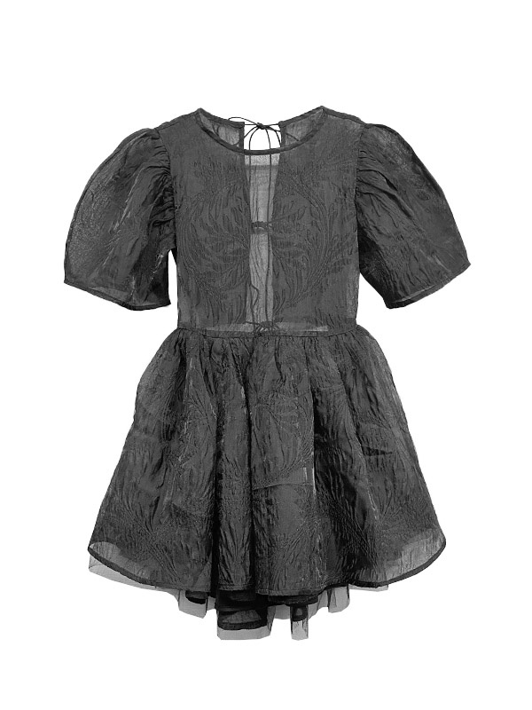 ハニーミーハニー　jacquard puff sleeve tunic jacquard puff sleeve tunic