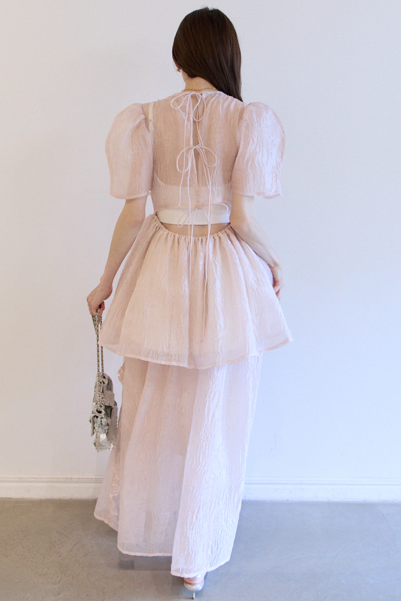 honey mi honey パフスリーブブラウス HONEY MI HONEY｜jacquard puff sleeve tunic