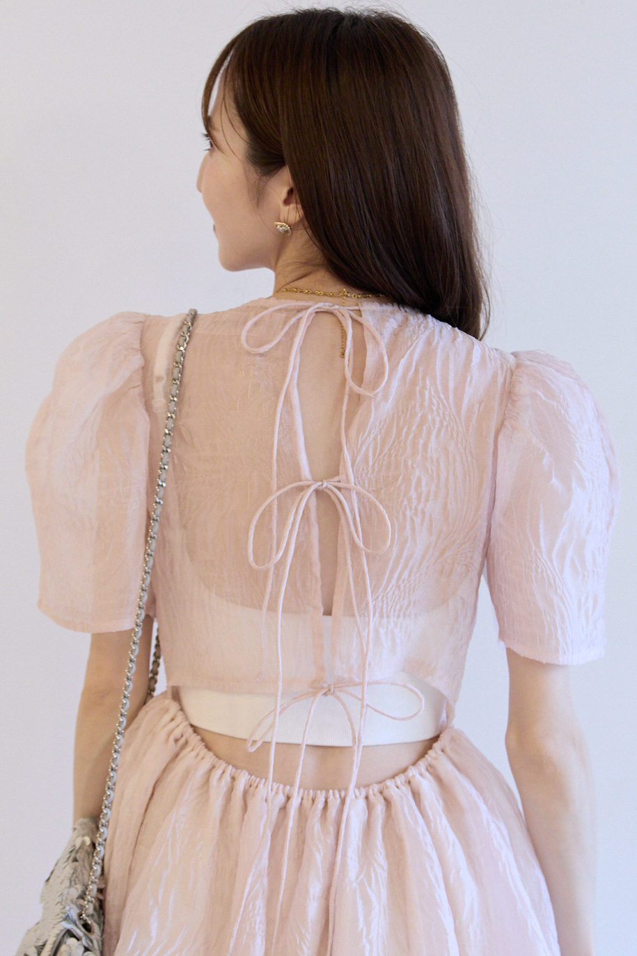 HONEY MI HONEY｜jacquard puff sleeve tunic