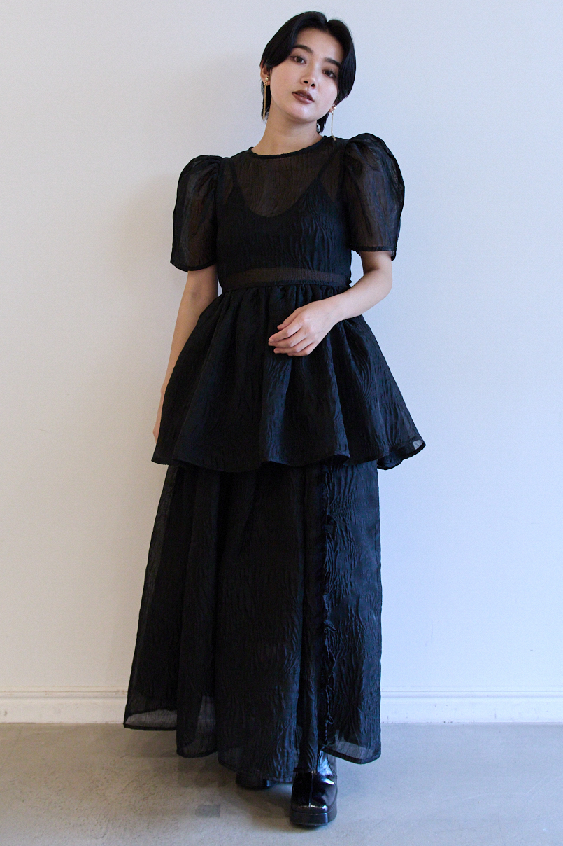 HONEY MI HONEY｜jacquard puff sleeve tunic
