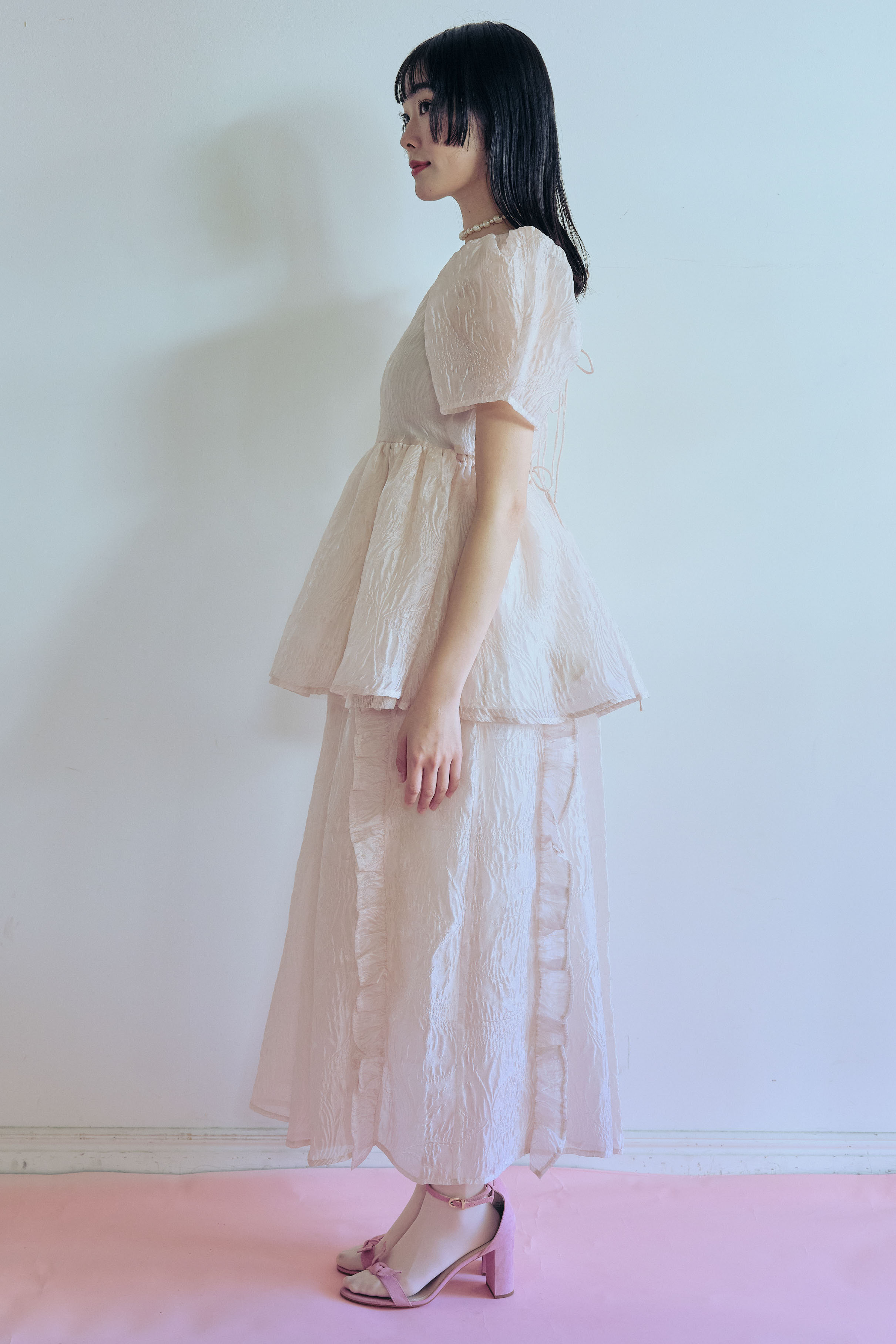 HONEY MI HONEY｜jacquard organdie frill skirt