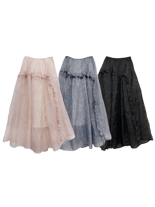 HONEY MI HONEY｜jacquard organdie frill skirt
