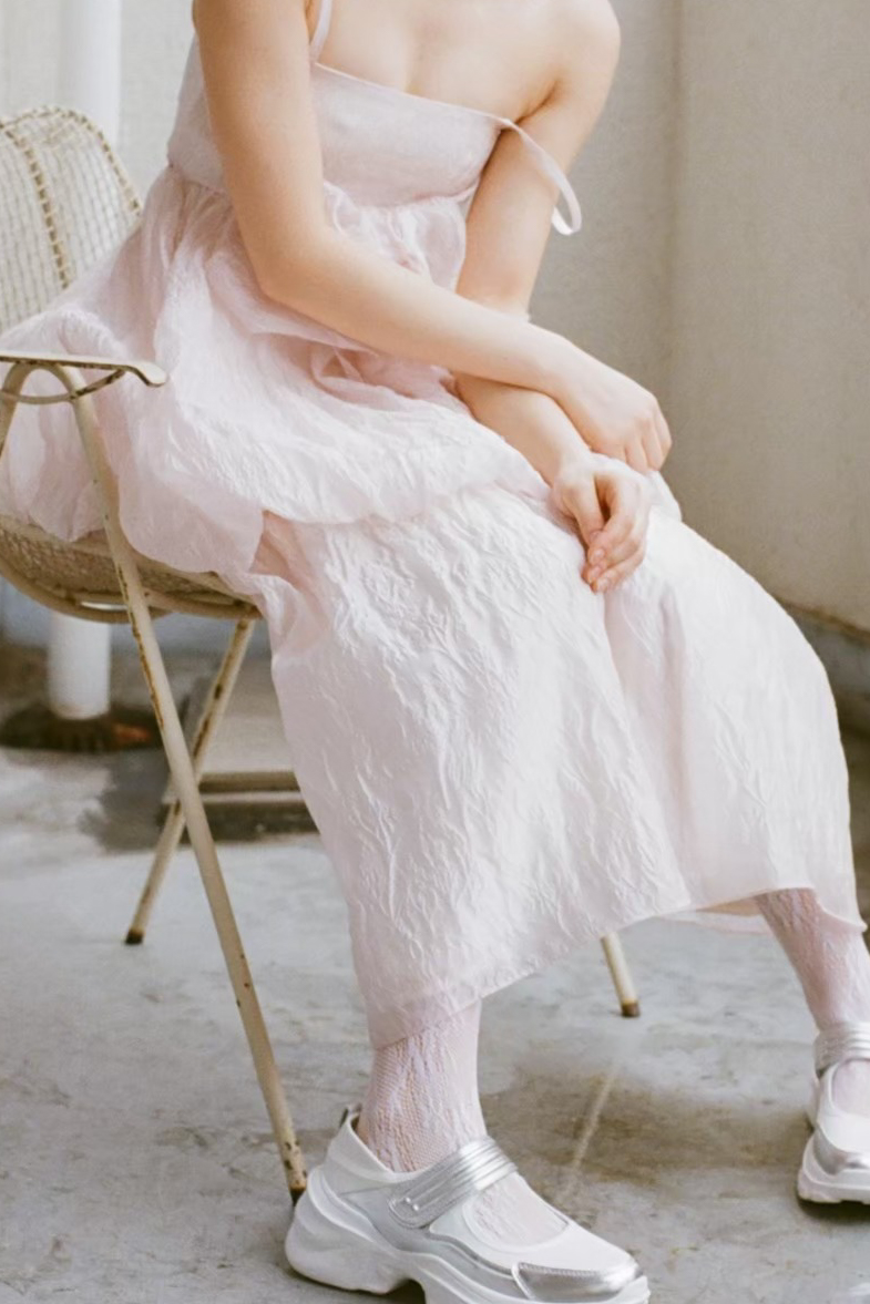 【HONEY MI HONEY】organdie shirring long skirt