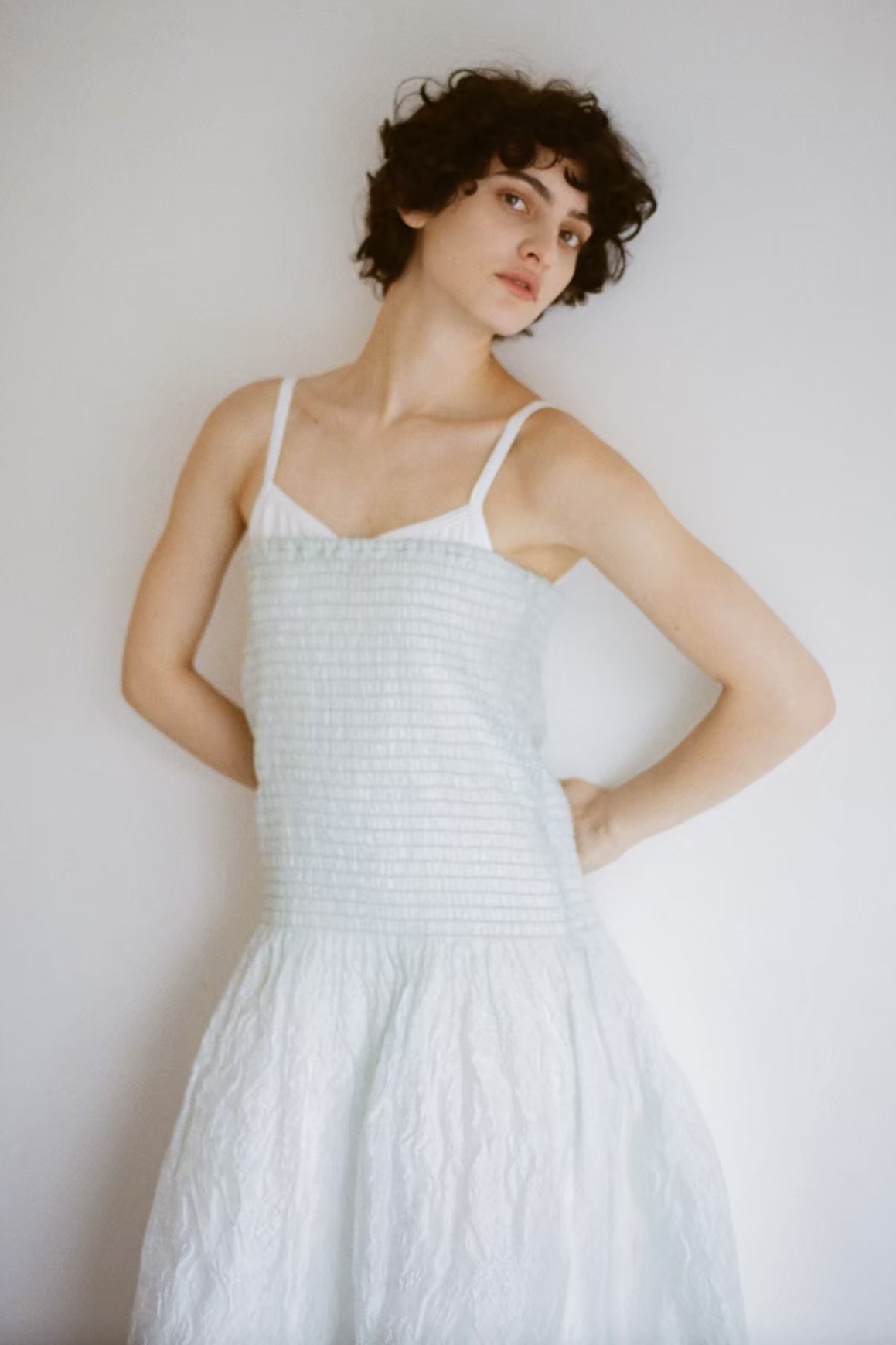 【HONEY MI HONEY】organdie shirring long skirt